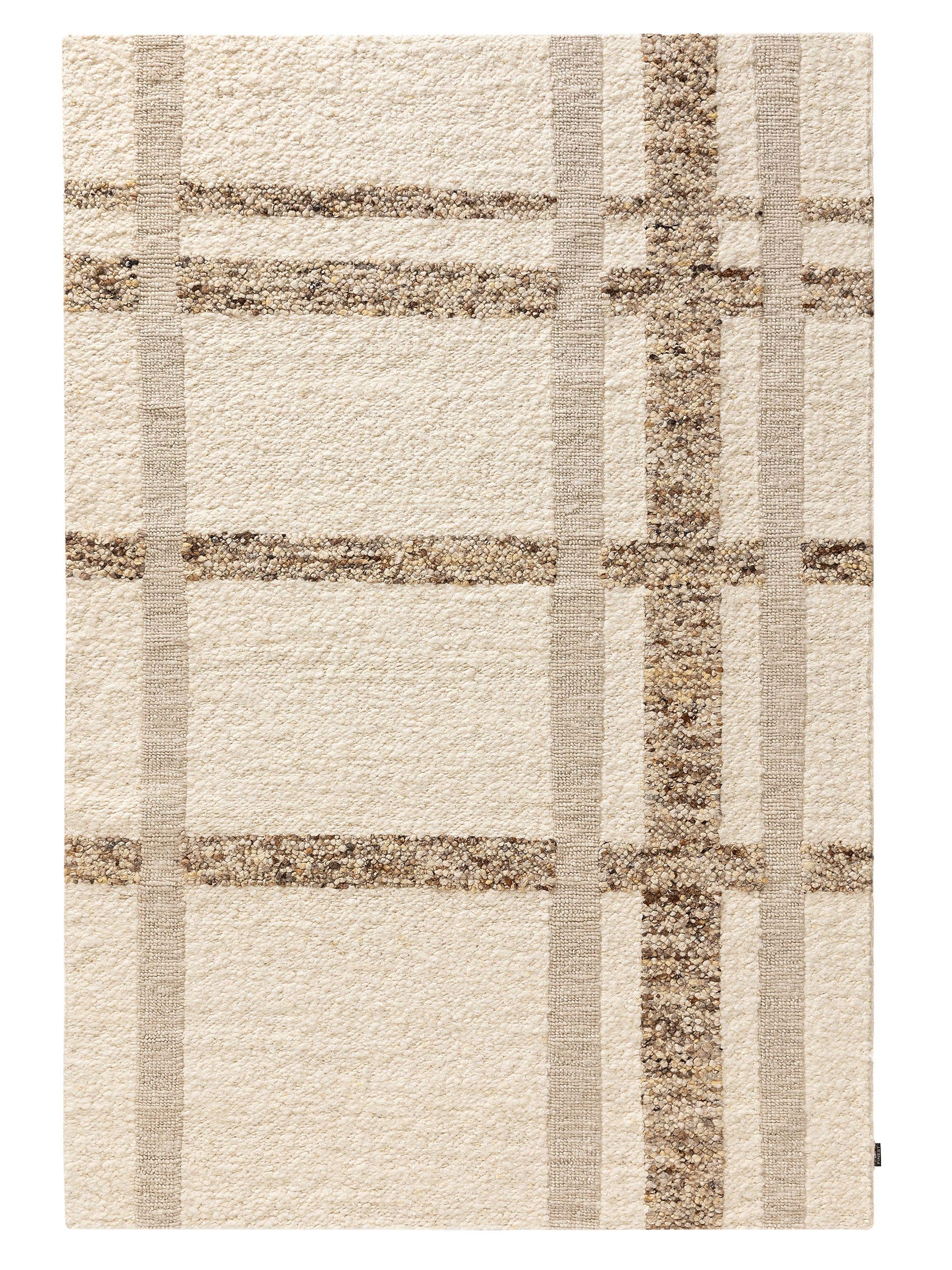 Rug made of 90% Wool, 10% Cotton in Beige with a 21 - 30 mm high pile by benuta Finest