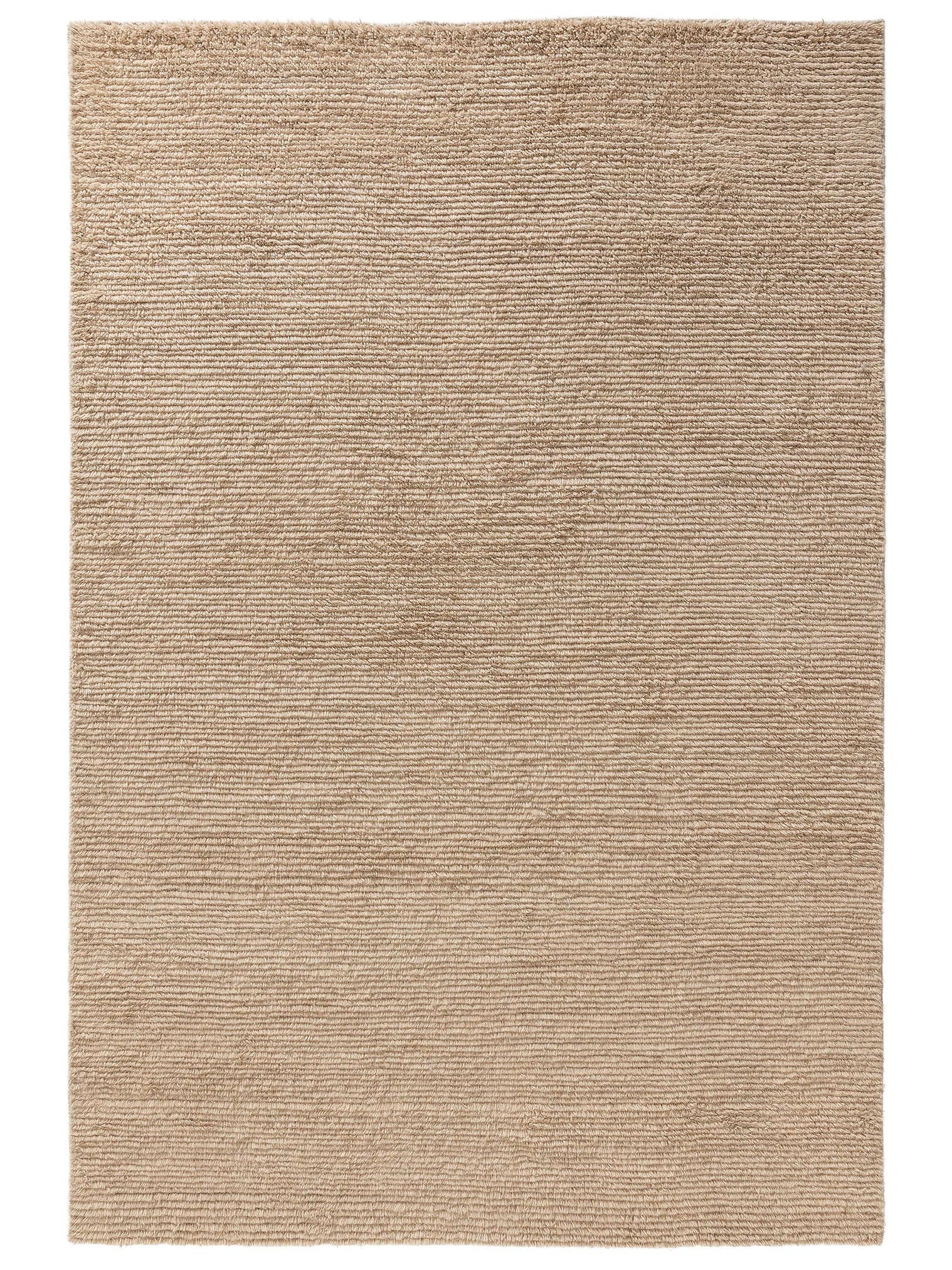 Rug made of 90% Wool, 10% Cotton in Beige with a 21 - 30 mm high pile by benuta Finest