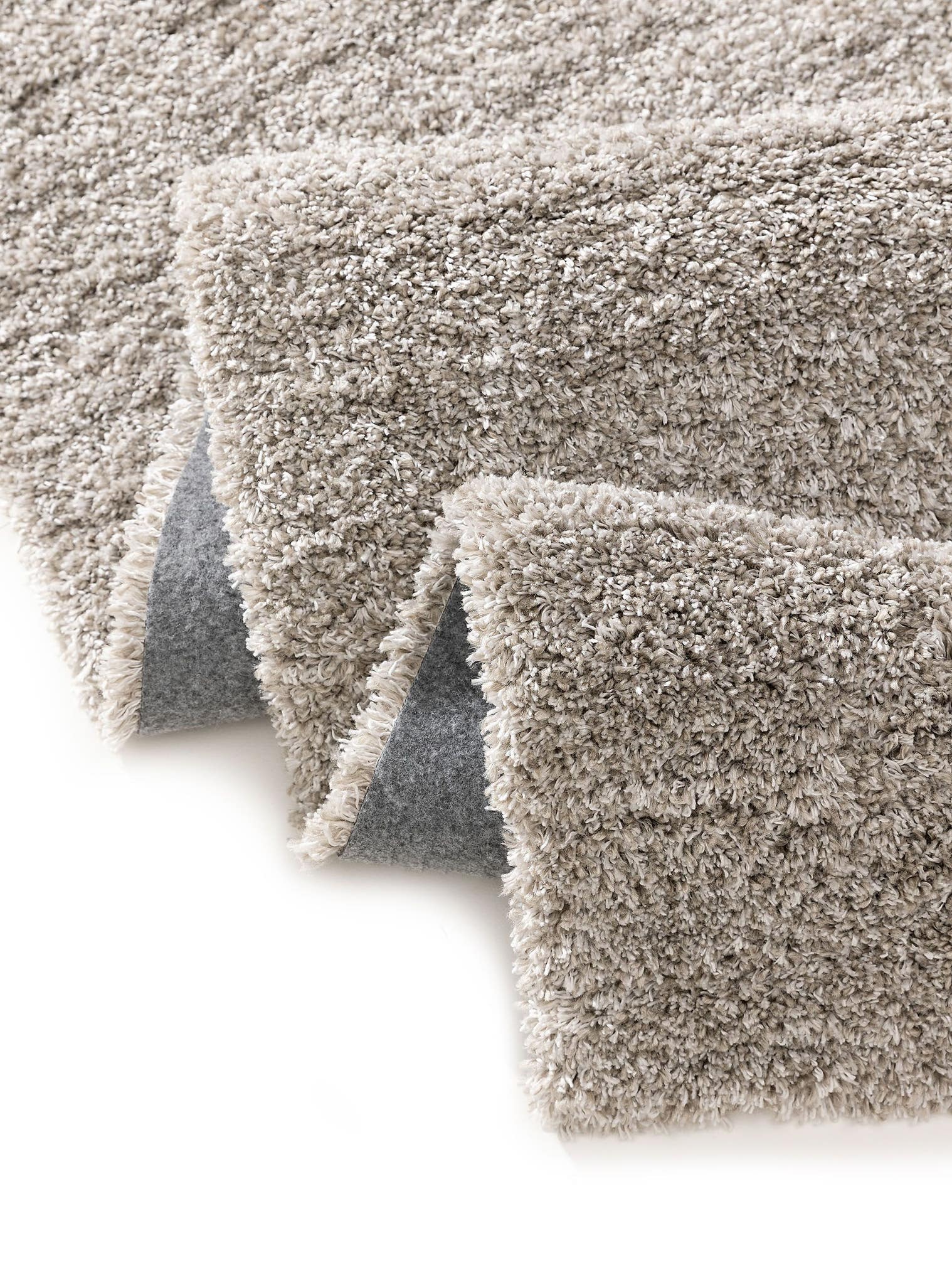 Tapis en 100% Polypropylène en Gris avec une pile de 31 - 40 mm de hauteur de benuta Nest