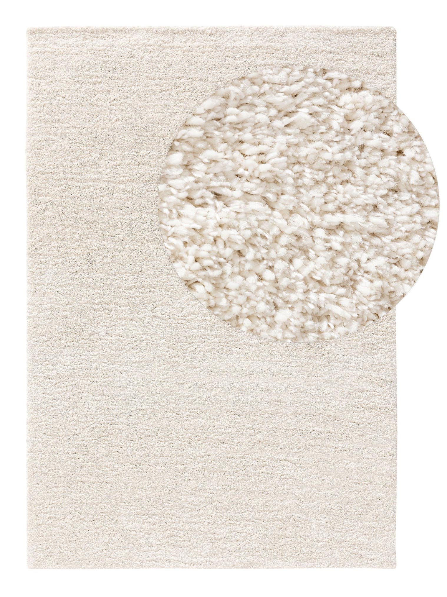 Matta av 100% Polypropylen i Beige med 31 - 40 mm hög lugg från benuta Nest