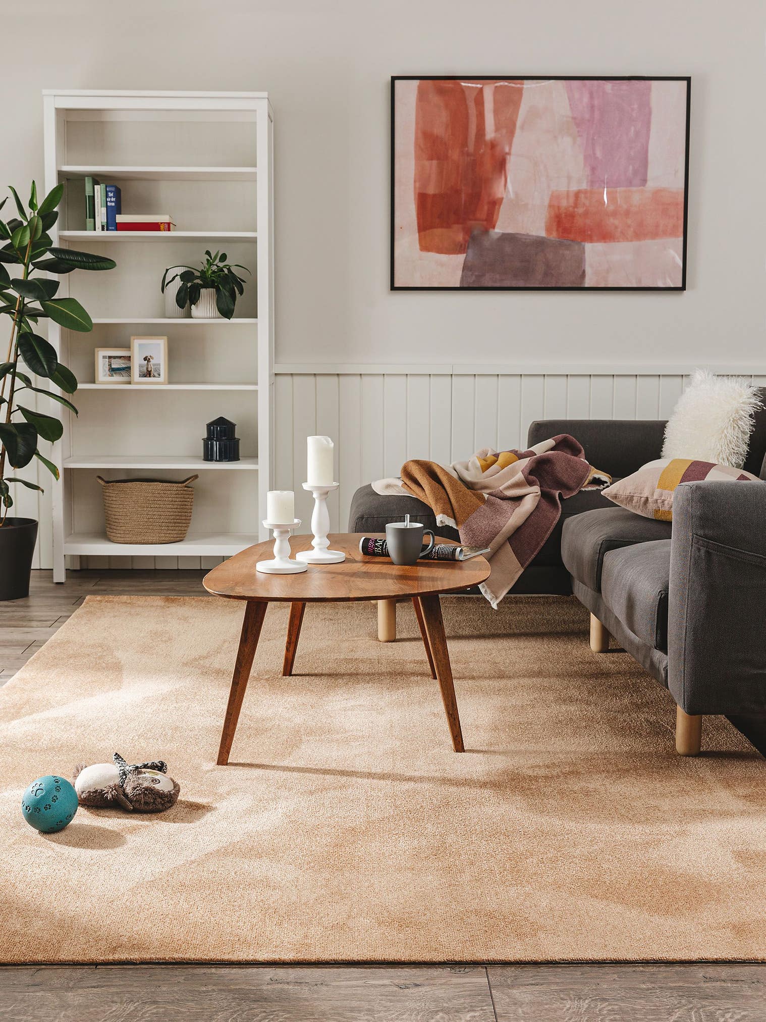 Teppich aus 100% Polypropylen in Braun mit 6 bis 10 mm hohem Flor von benuta Nest