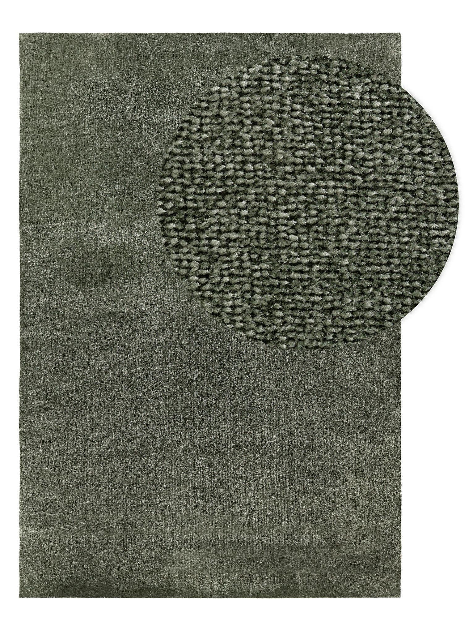 Rug made of 100% Polypropylene in Green with a 6 - 10 mm high pile by benuta Nest