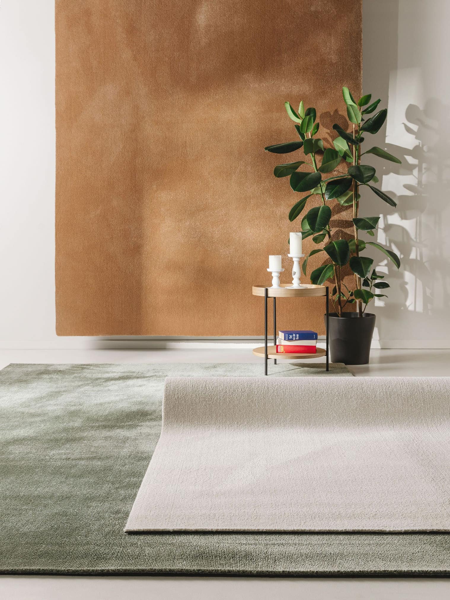 Rug made of 100% Polypropylene in Green with a 6 - 10 mm high pile by benuta Nest