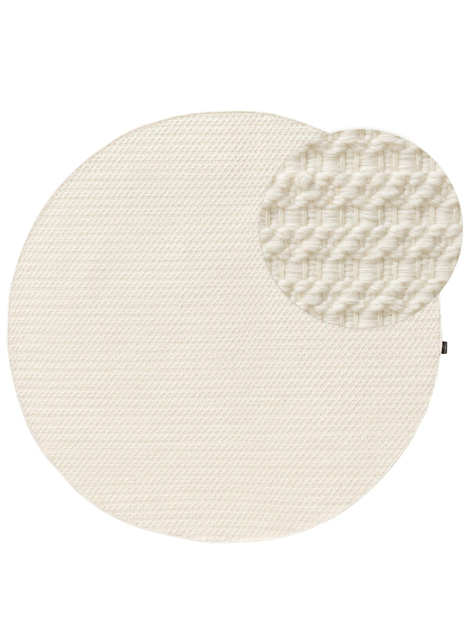 Matta av 100% Ull (från Nya Zeeland) i Beige med 21 - 30 mm hög lugg från benuta Finest