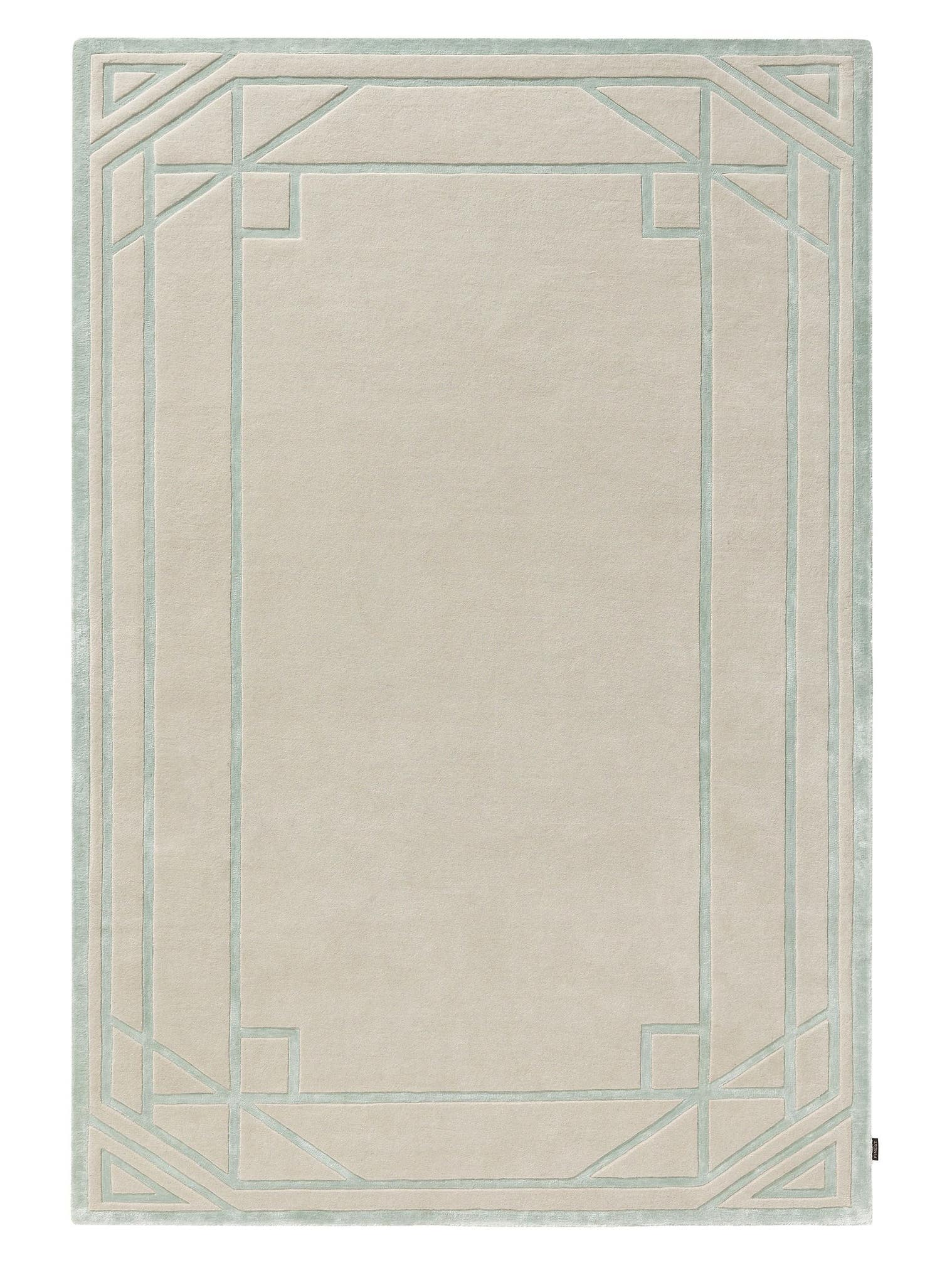 Tapis en 80% Laine, 20% Lyocell (TENCEL™) en Vert avec une pile de 6 - 10 mm de hauteur de benuta Finest