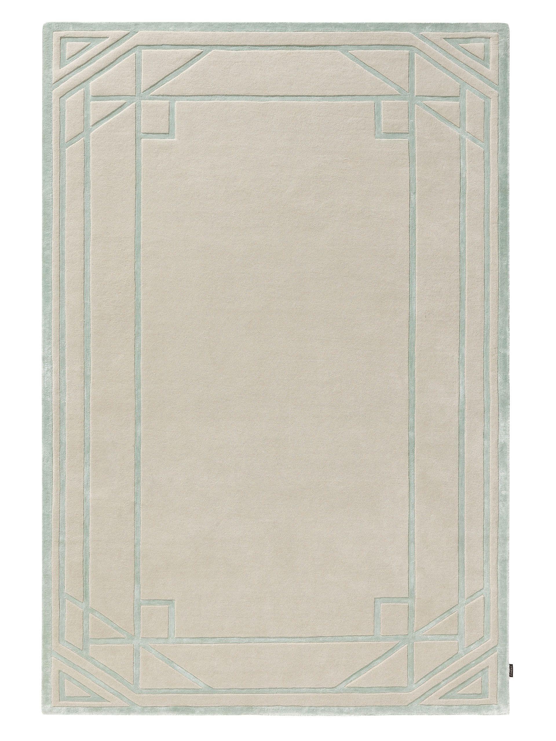 Matta av 80% Ull, 20% Lyocell (TENCEL™) i Grön med 6 - 10 mm hög lugg från benuta Finest
