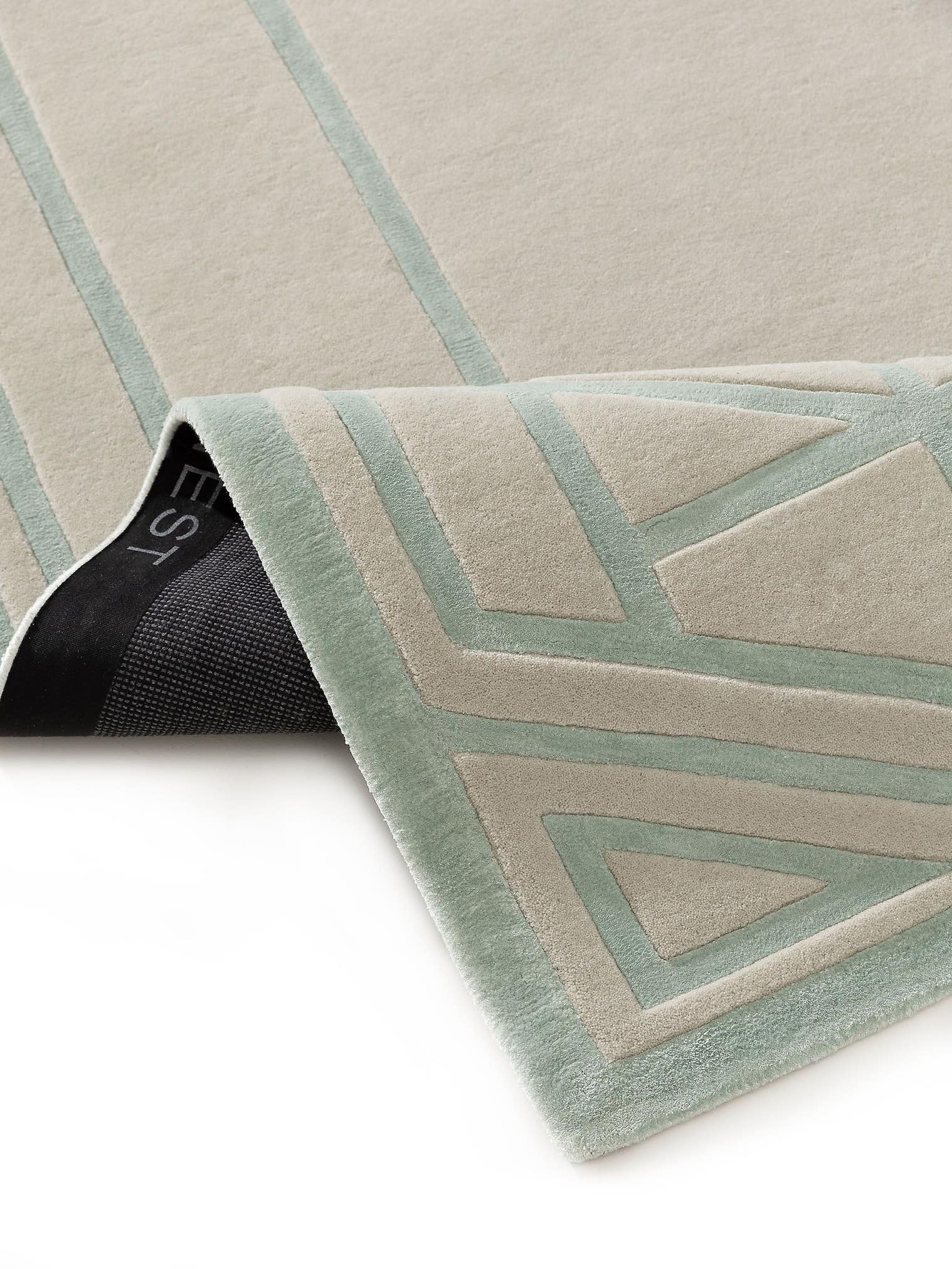 Tapis en 80% Laine, 20% Lyocell (TENCEL™) en Vert avec une pile de 6 - 10 mm de hauteur de benuta Finest