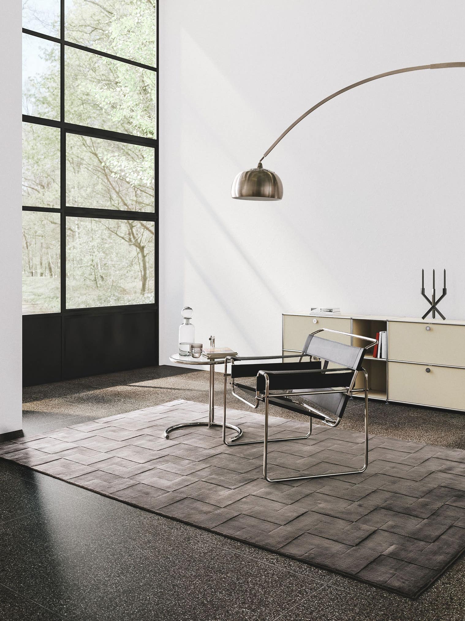 Rug made of 100% Lyocell (TENCEL™) in Grey with a 1- 5 mm high pile by benuta Finest