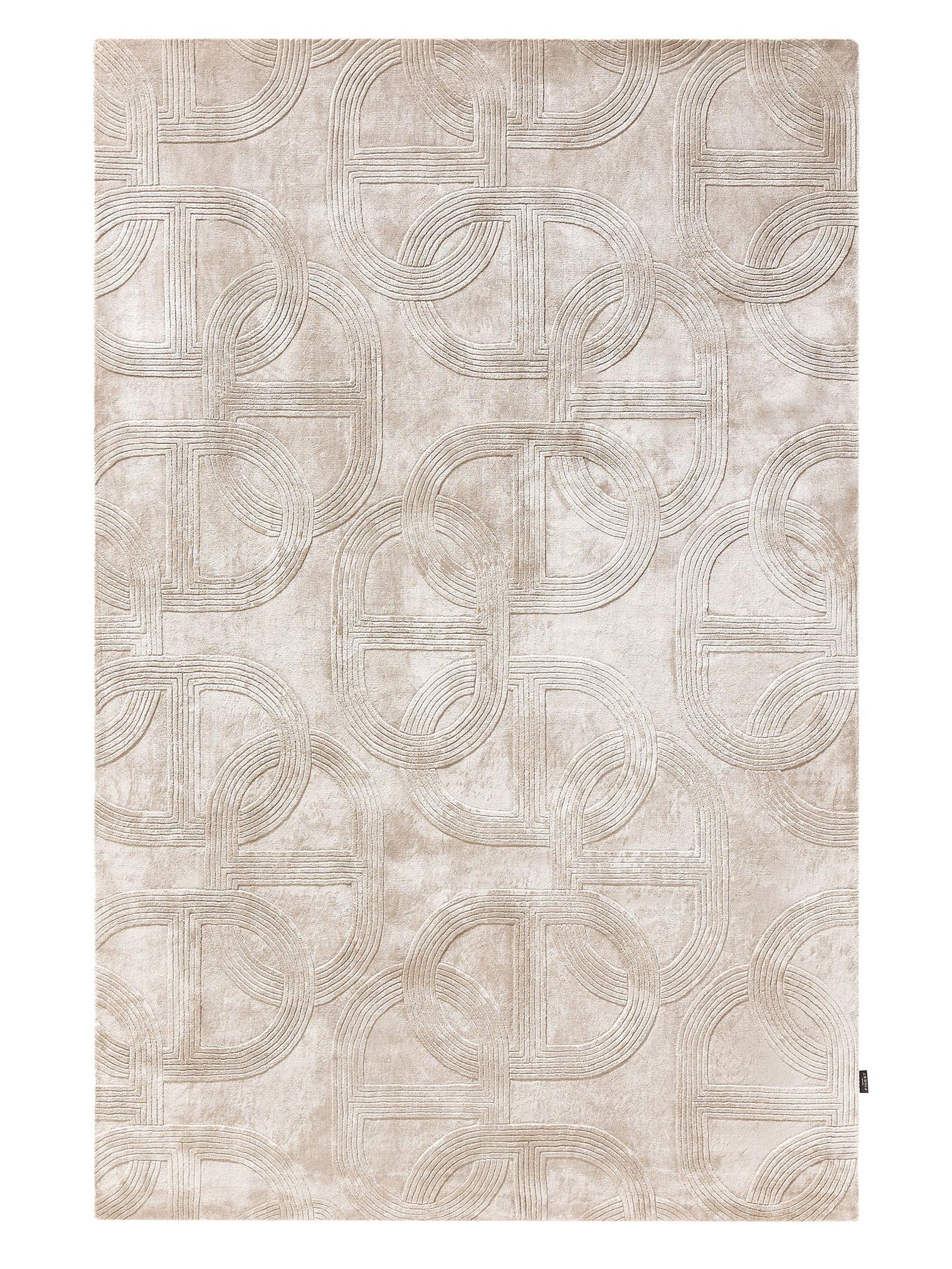 Rug made of 100% Lyocell (TENCEL™) in Beige with a 1- 5 mm high pile by benuta Finest