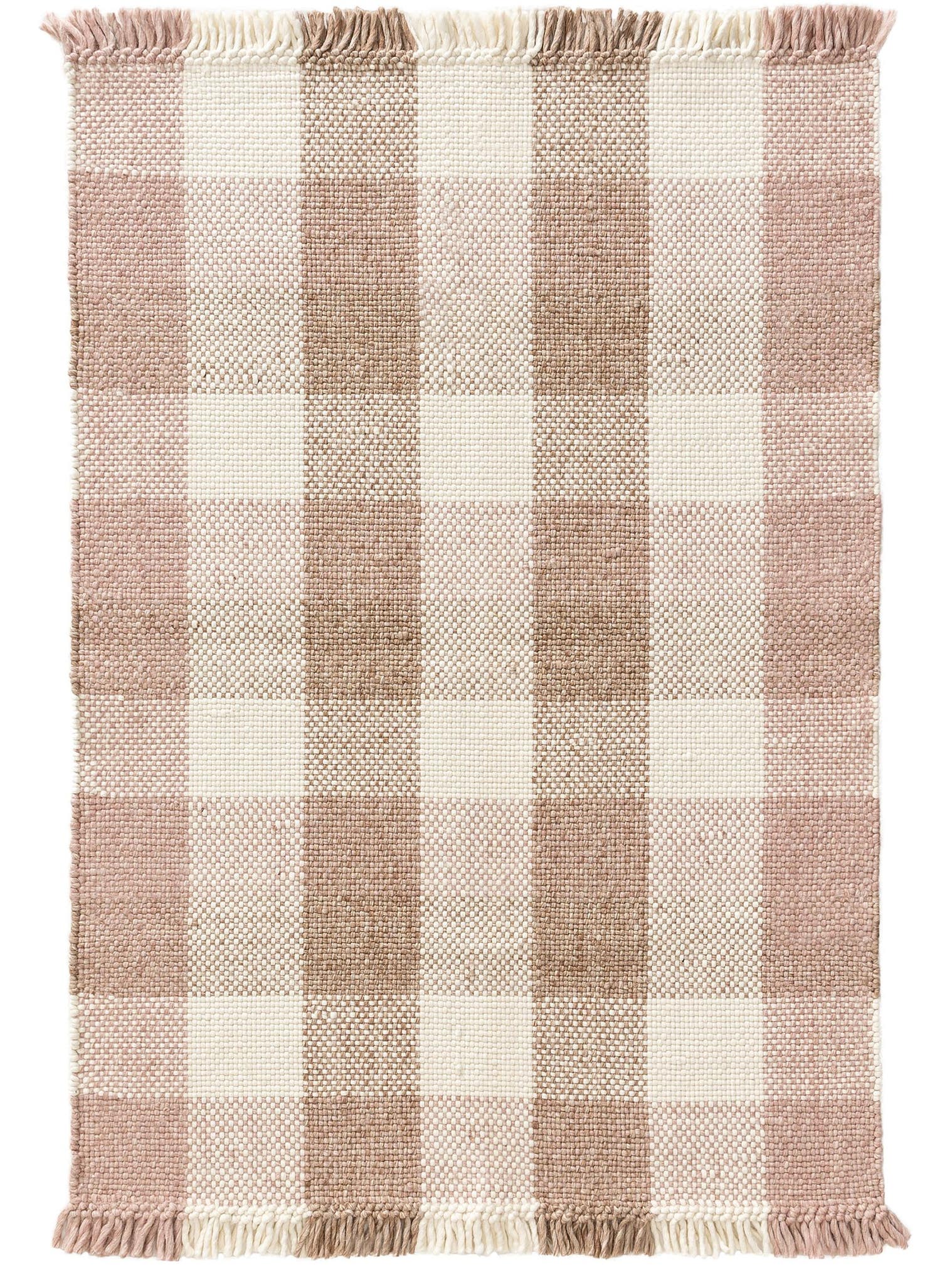 Teppich aus 100% Wolle in Beige mit bis 5 mm hohem Flor von Lytte