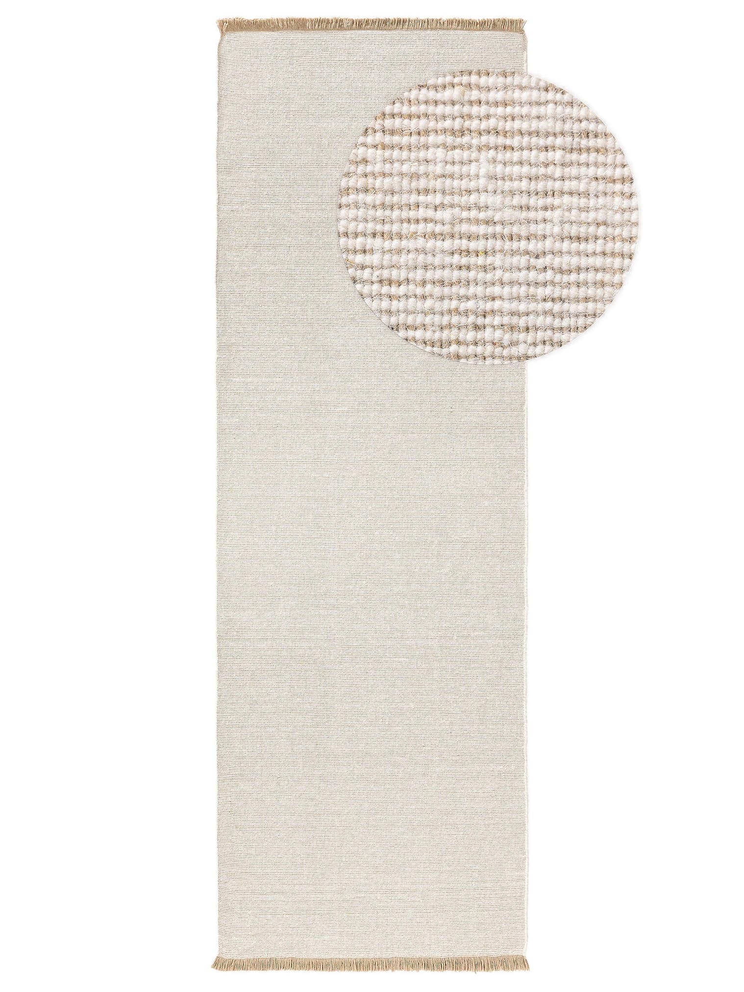 Alfombra de 70% Lana, 30% Algodón en Beige con un pelo de {{Placeholder_Pile Height}} de altura de benuta Nest