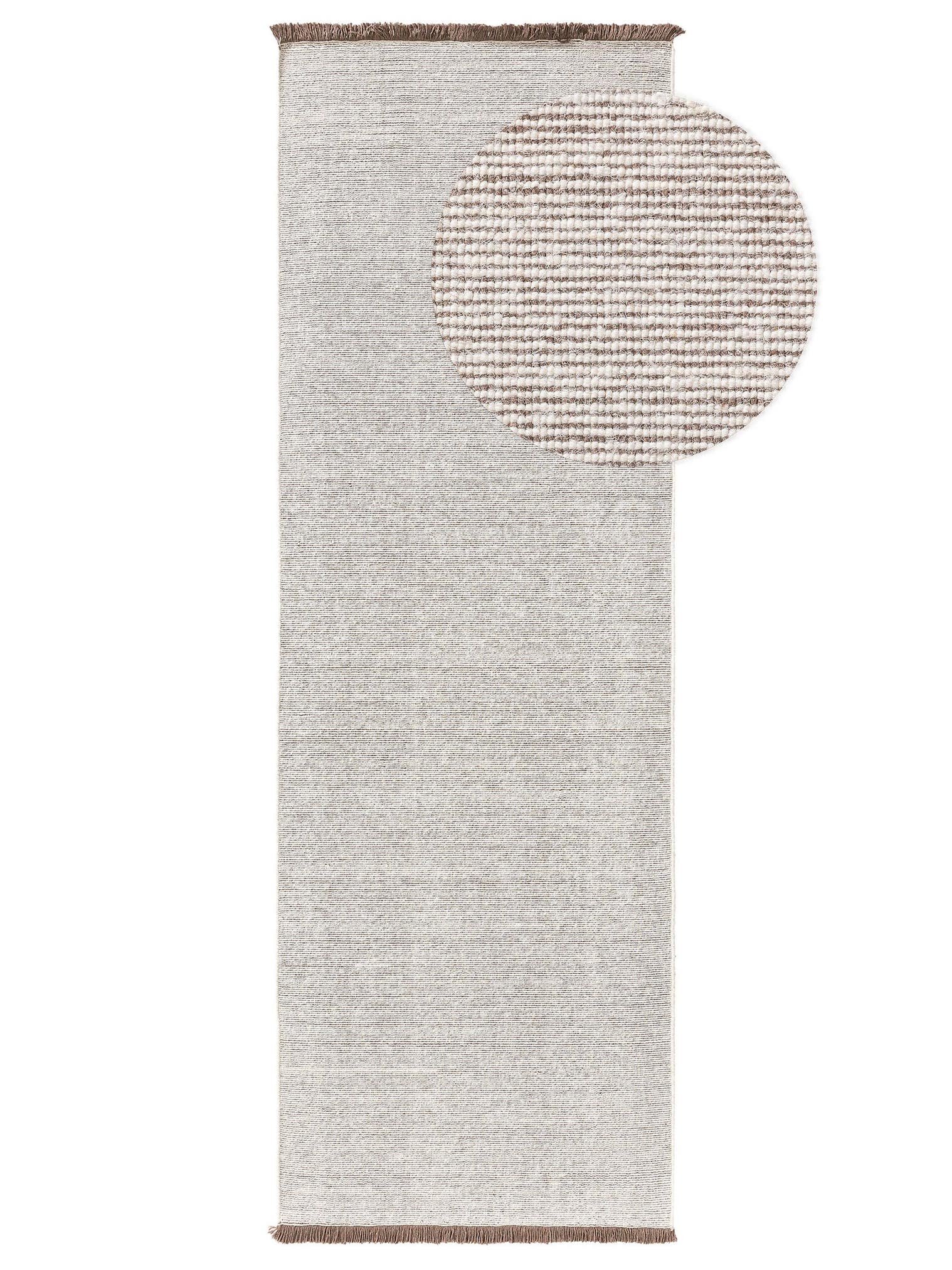 Alfombra de 70% Lana, 30% Algodón en Marrón con un pelo de {{Placeholder_Pile Height}} de altura de benuta Nest