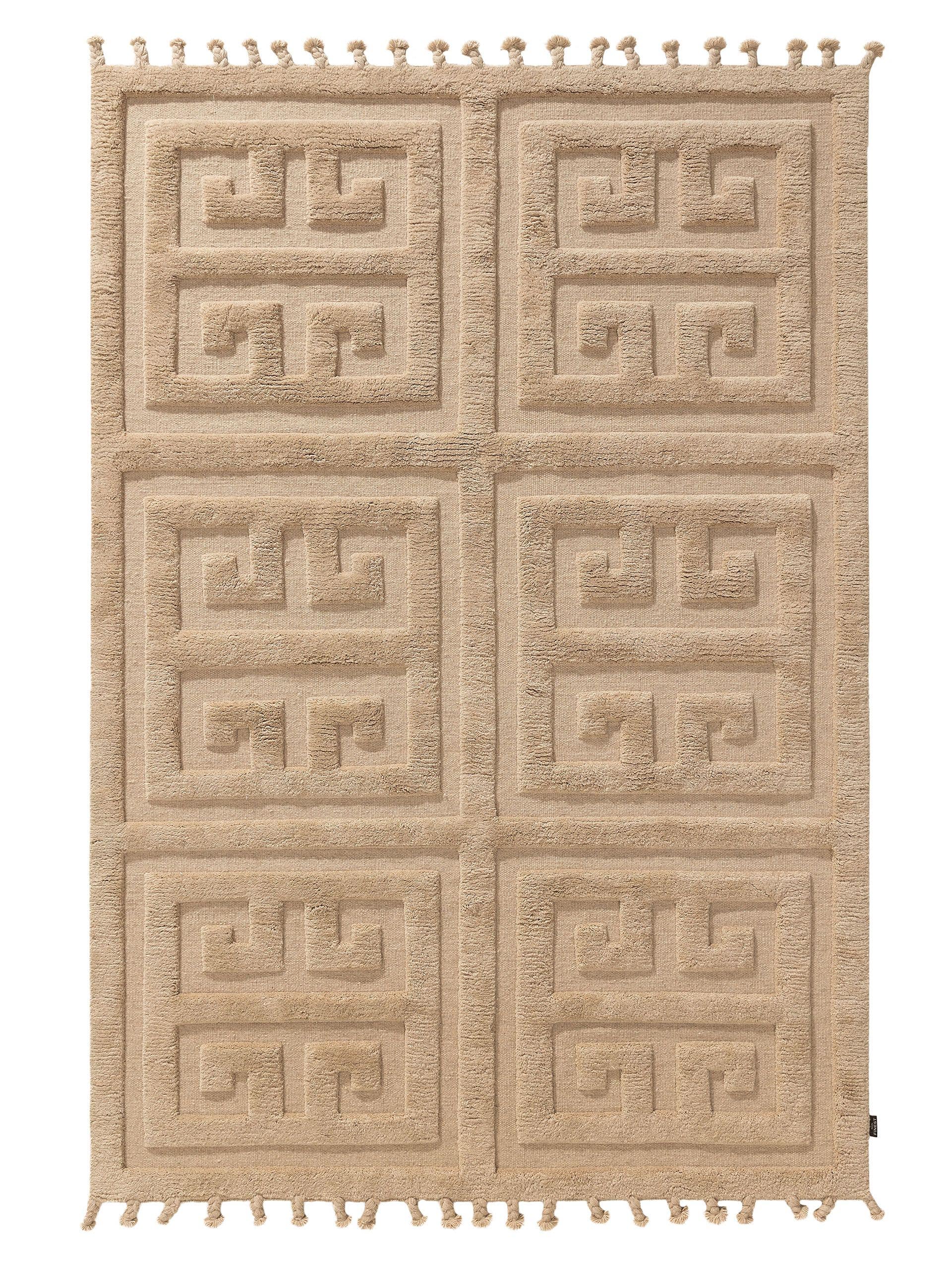 Rug made of 100% Wool from (New Zealand) in Beige with a 21 - 30 mm high pile by benuta Finest