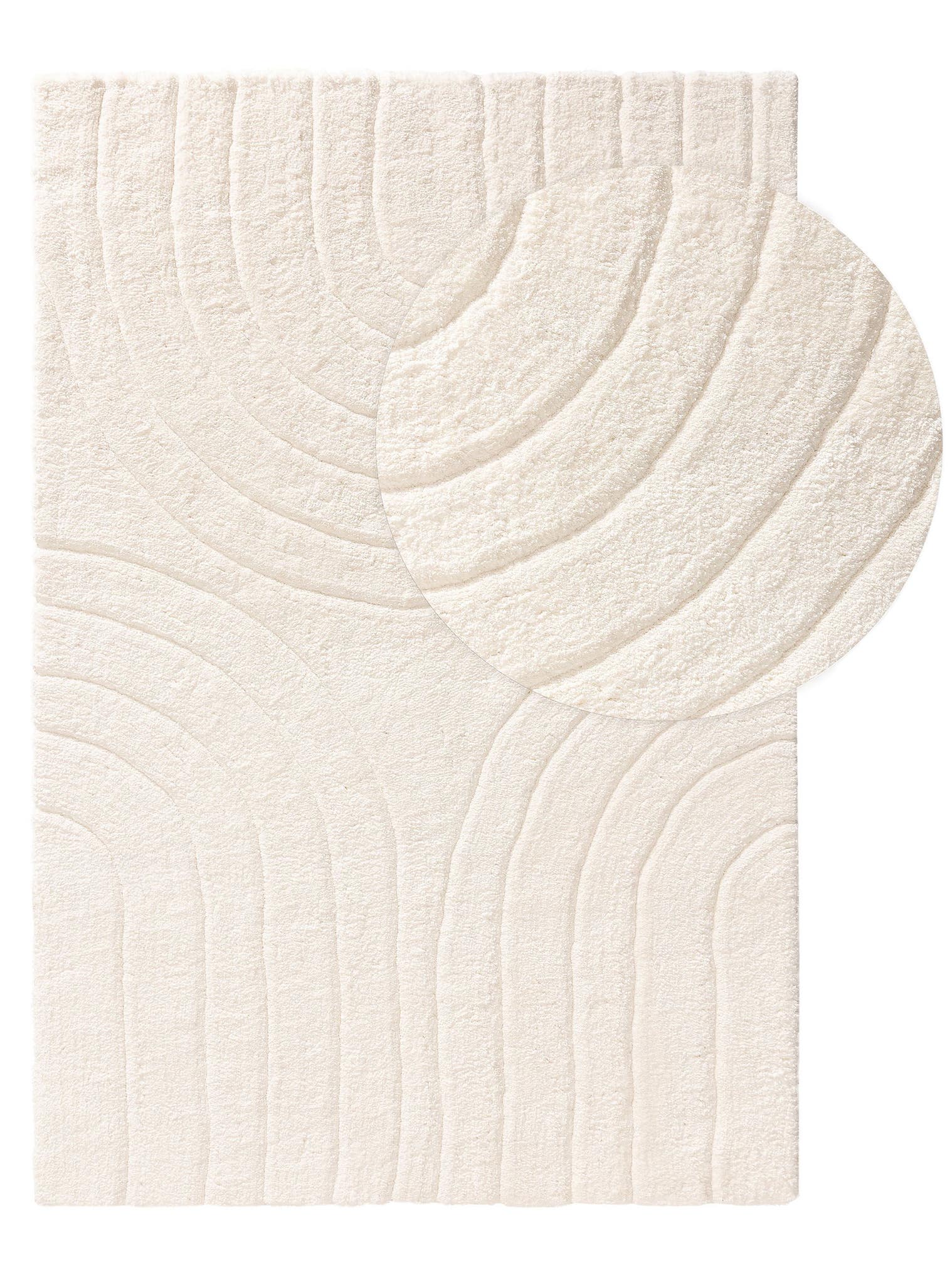 Rug made of 100% Polyester in Beige with a 21 - 30 mm high pile by benuta Nest