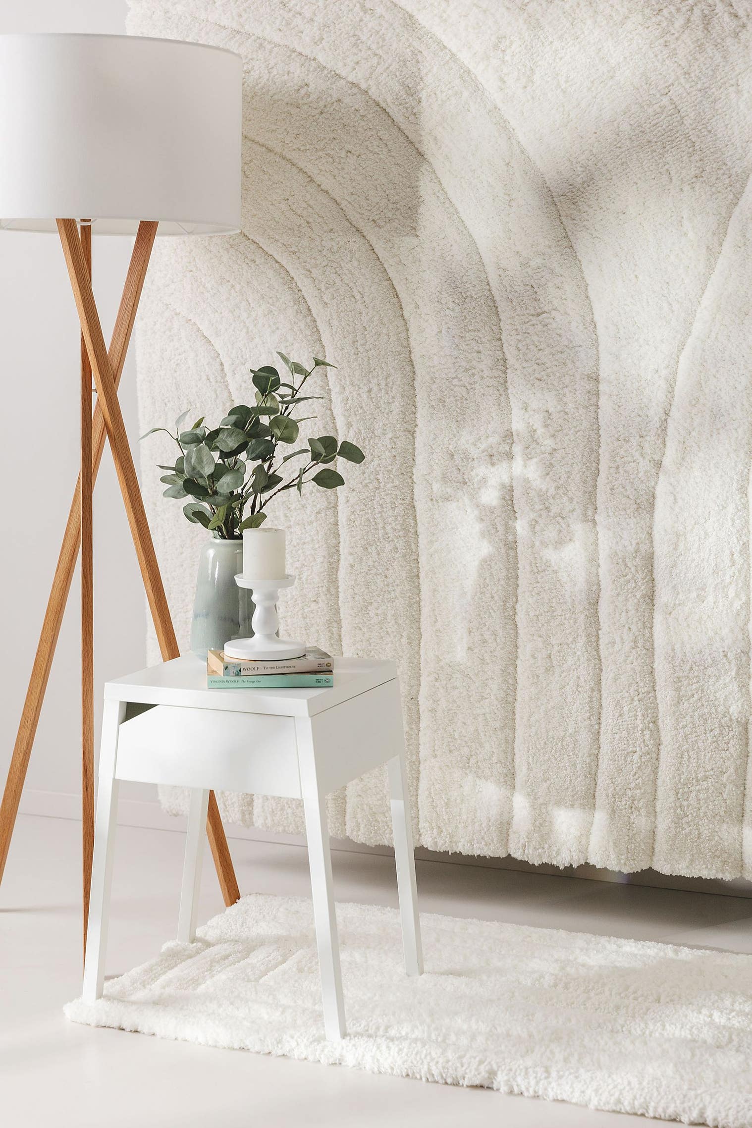 Rug made of 100% Polyester in Beige with a 21 - 30 mm high pile by benuta Nest