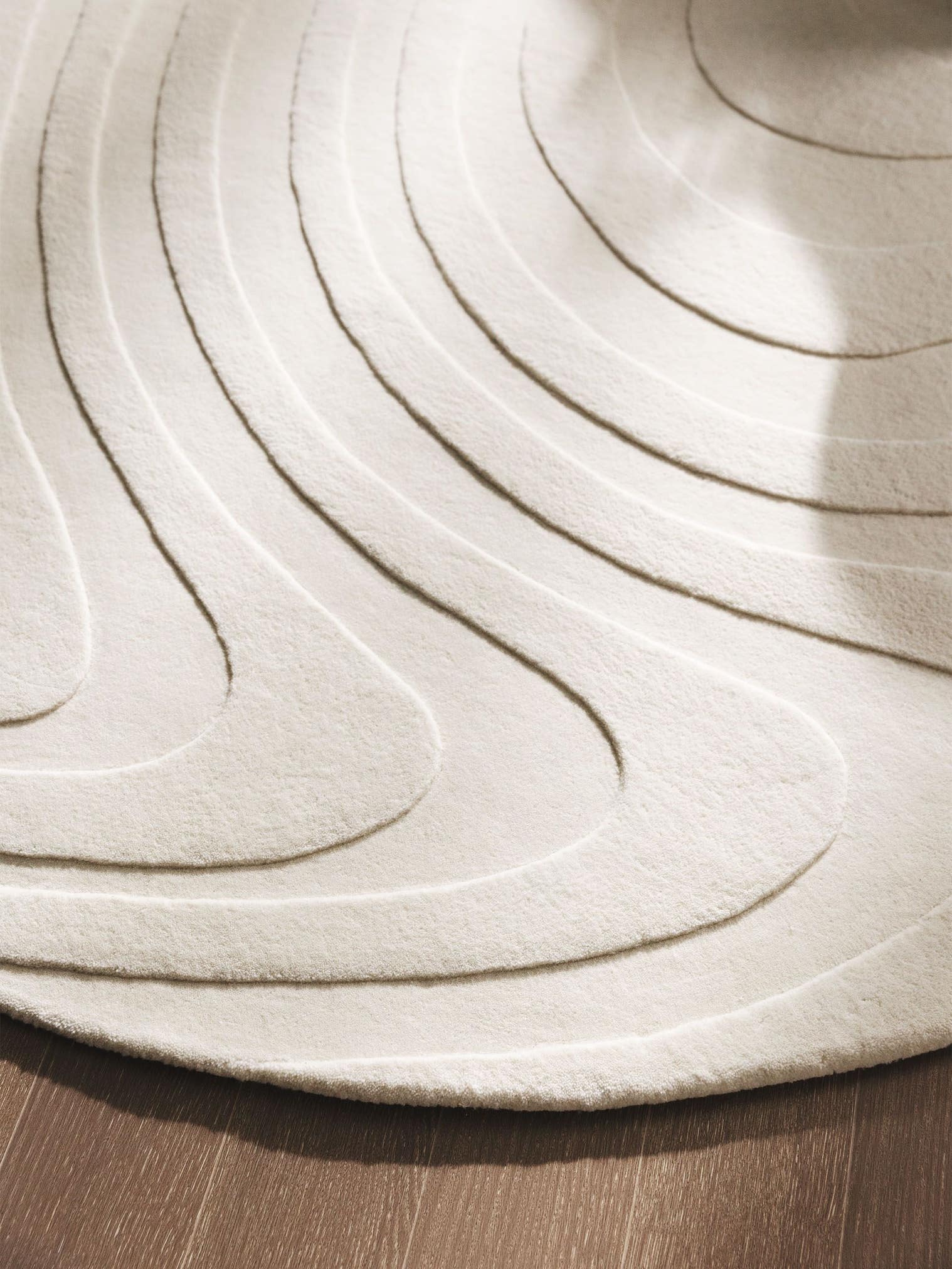 Tapis en 100% Laine (de Nouvelle-Zélande) en Beige avec une pile de 6 - 10 mm de hauteur de benuta Finest