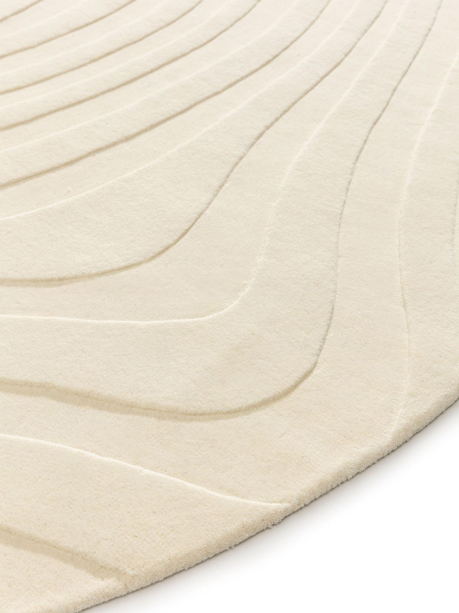 Tapis en 100% Laine (de Nouvelle-Zélande) en Beige avec une pile de 6 - 10 mm de hauteur de benuta Finest