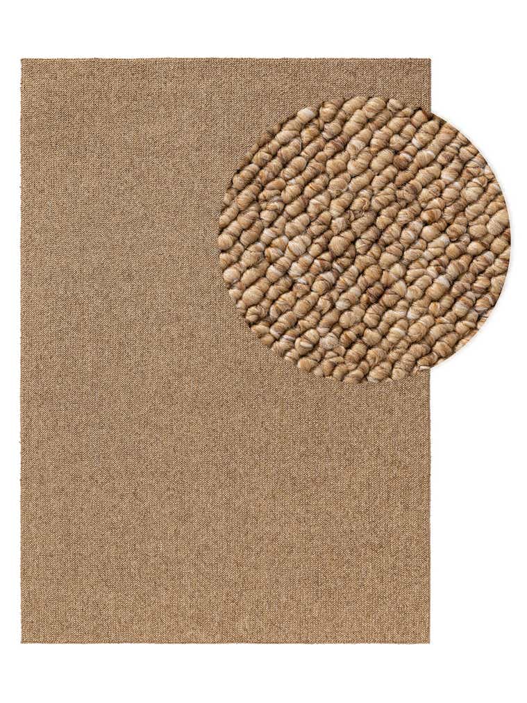 Rug made of 100% Polyester in Brown with a 6 - 10 mm high pile by benuta Nest