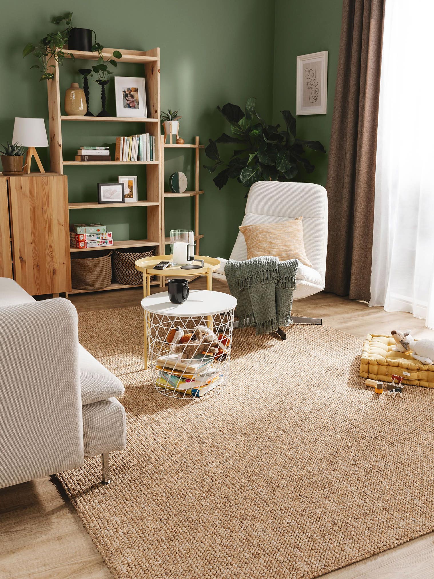 Rug made of 100% Polypropylene in Brown with a 6 - 10 mm high pile by benuta Nest