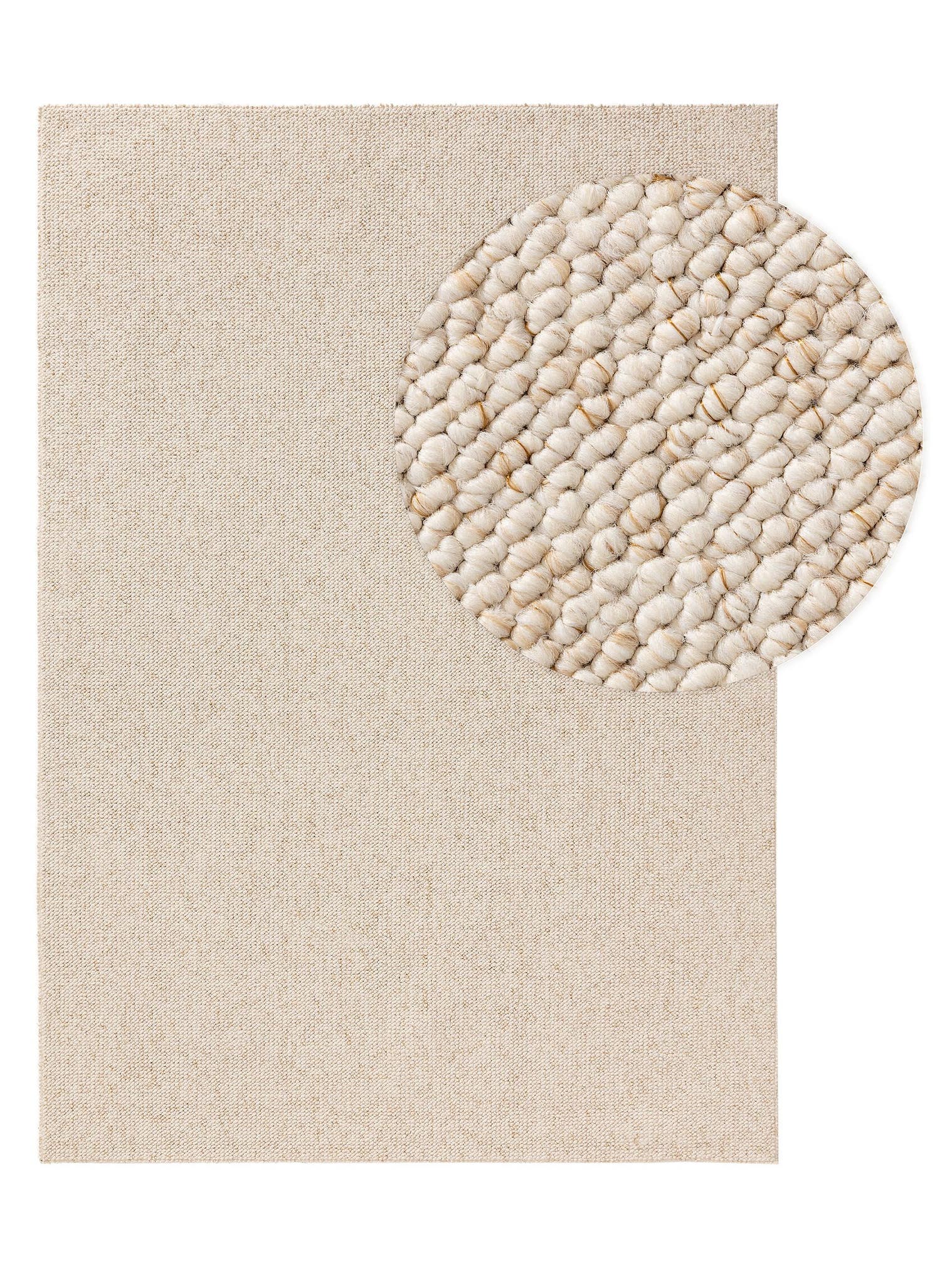 Teppich aus 100% Polypropylen in Beige mit 6 bis 10 mm hohem Flor von benuta Nest