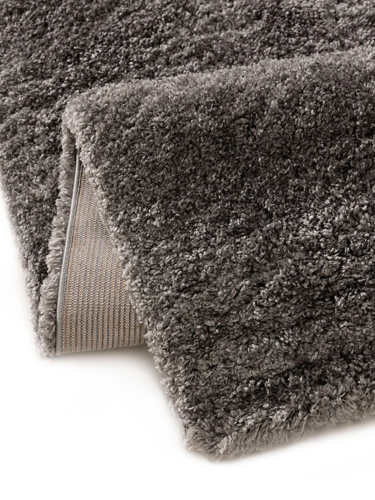 Tapis en 100% Polypropylène en Gris avec une pile de 41 - 50 mm de hauteur de benuta Pop