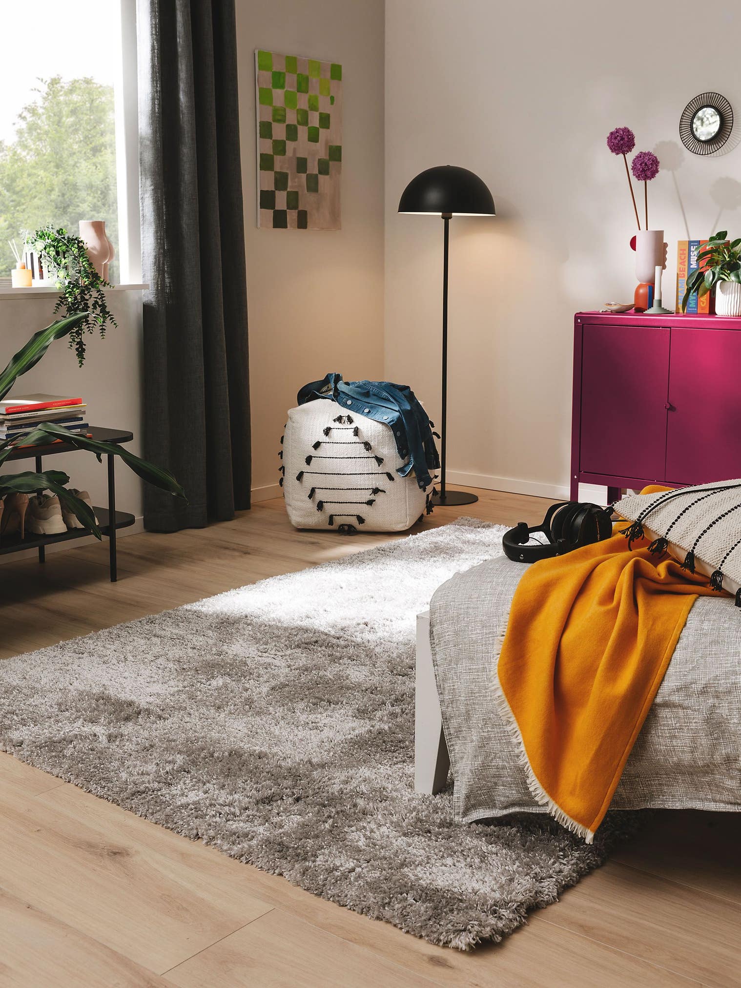 Teppich aus 100% Polypropylen in Grau mit 41 bis 50 mm hohem Flor von benuta Pop