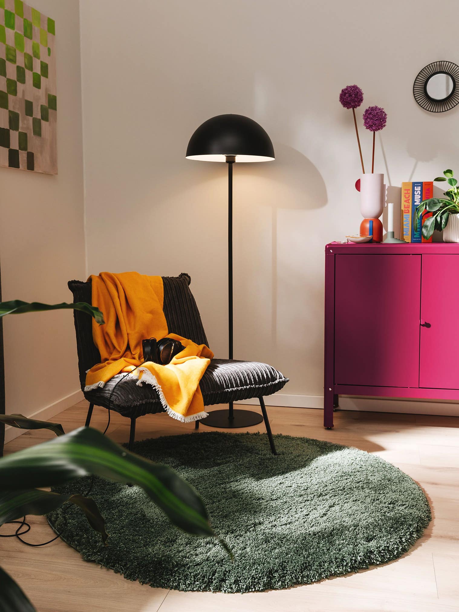 Tapis en 100% Polypropylène en Vert avec une pile de 41 - 50 mm de hauteur de benuta Pop