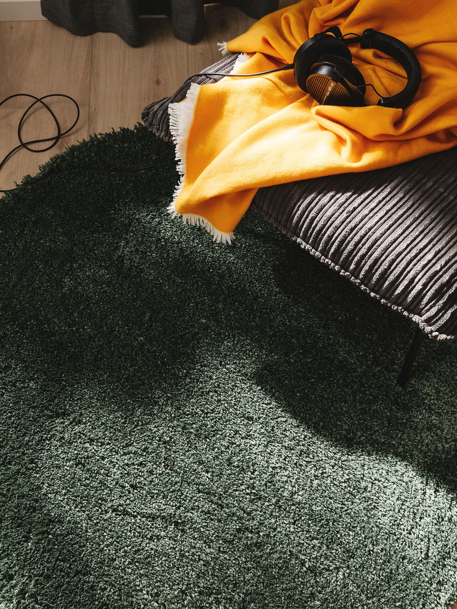 Tapis en 100% Polypropylène en Vert avec une pile de 41 - 50 mm de hauteur de benuta Pop