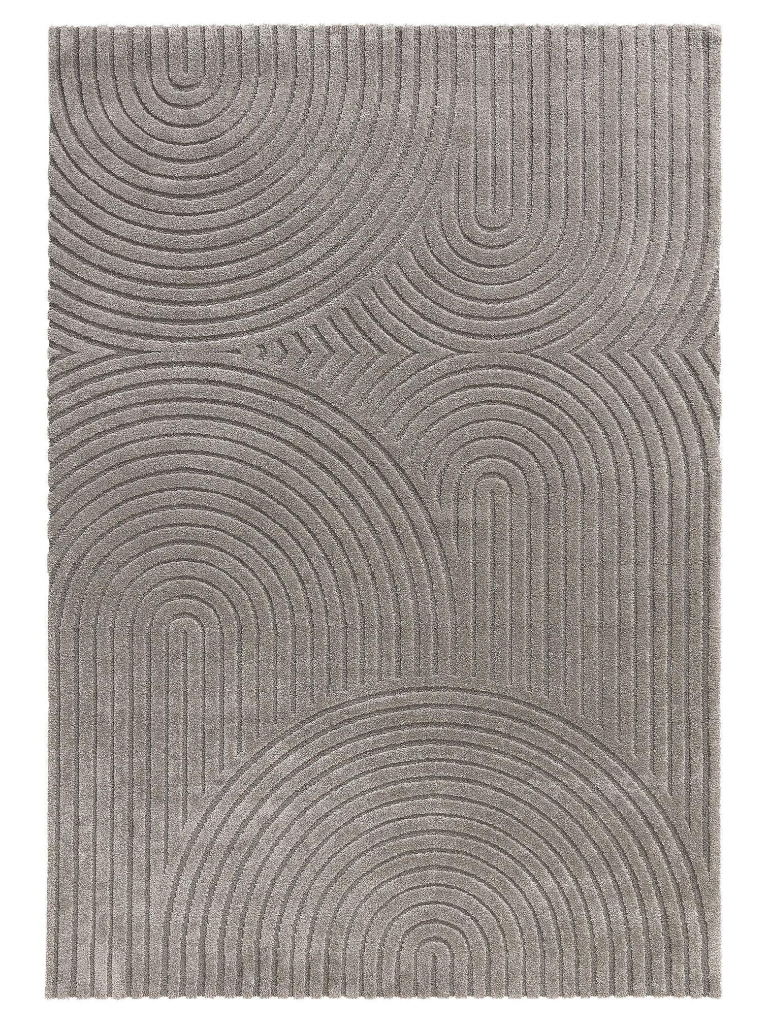 Tapis en 60% Polypropylène, 40% Polyester en Gris avec une pile de 11 - 20 mm de hauteur de benuta Nest