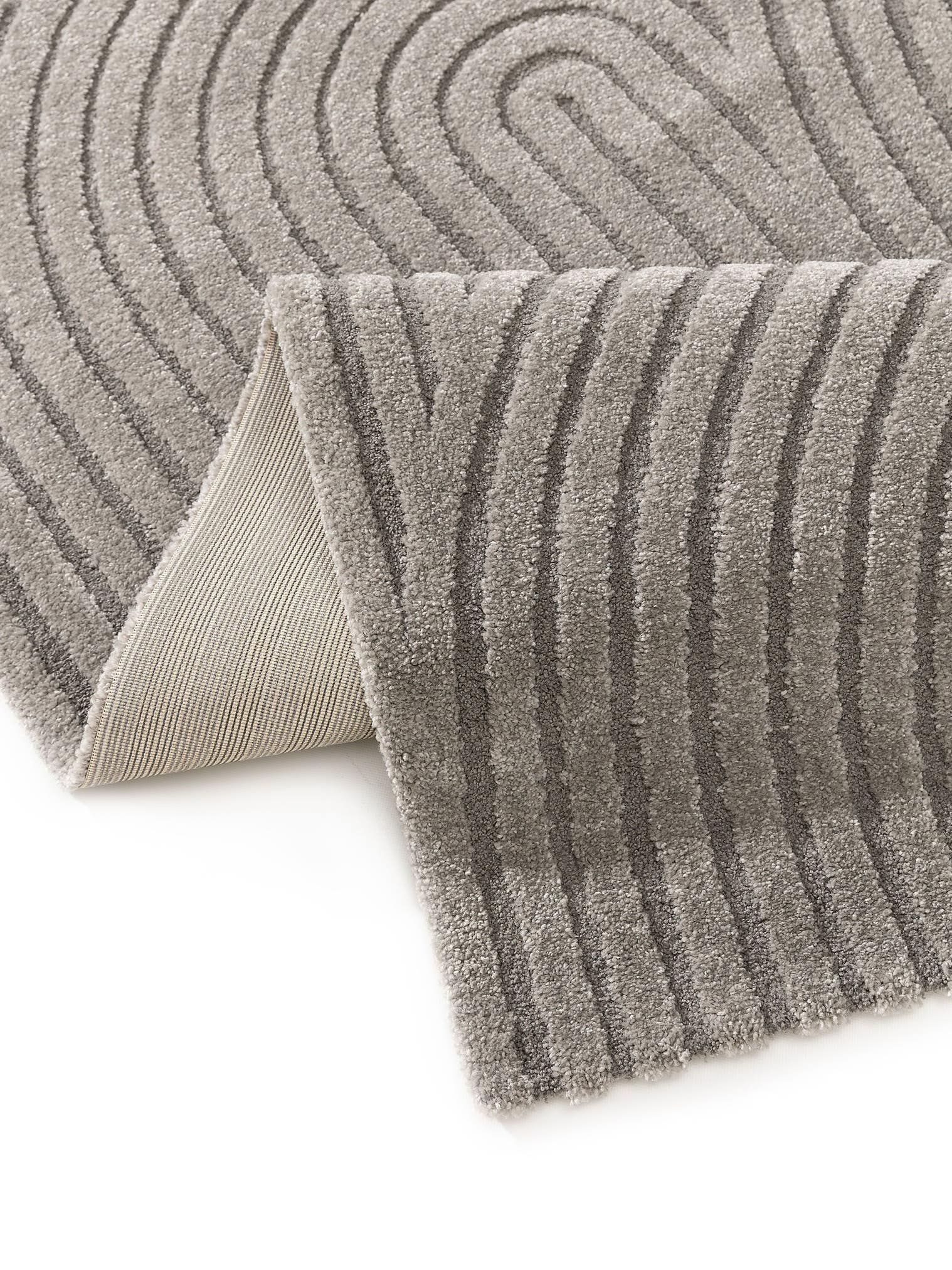 Tapis en 60% Polypropylène, 40% Polyester en Gris avec une pile de 11 - 20 mm de hauteur de benuta Nest