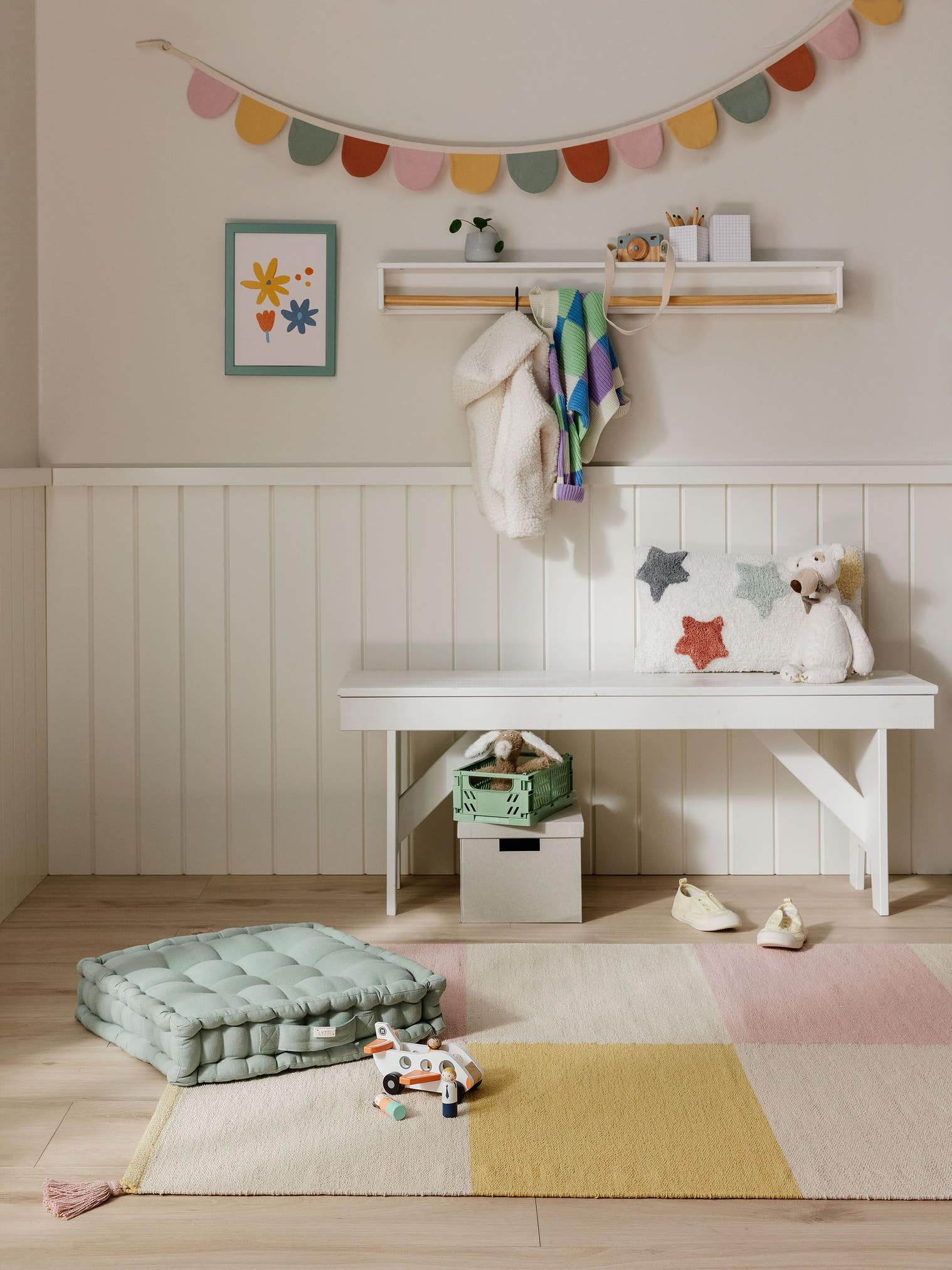 Rug made of 100% Cotton in Multicoloured with a 1- 5 mm high pile by Lytte