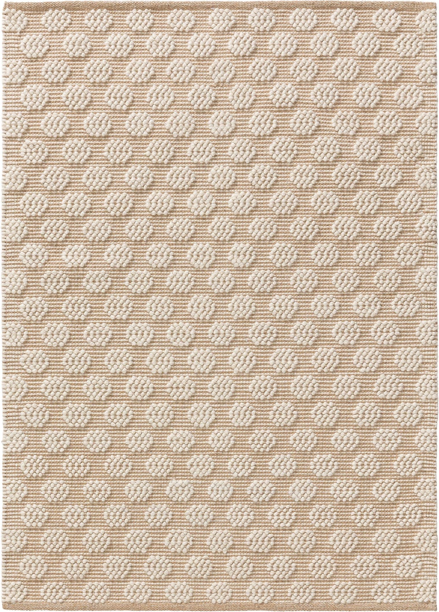 Tappeto di 60% Lana, 40% Cotone in Beige con pelo alto 11 - 20 mm da Lytte