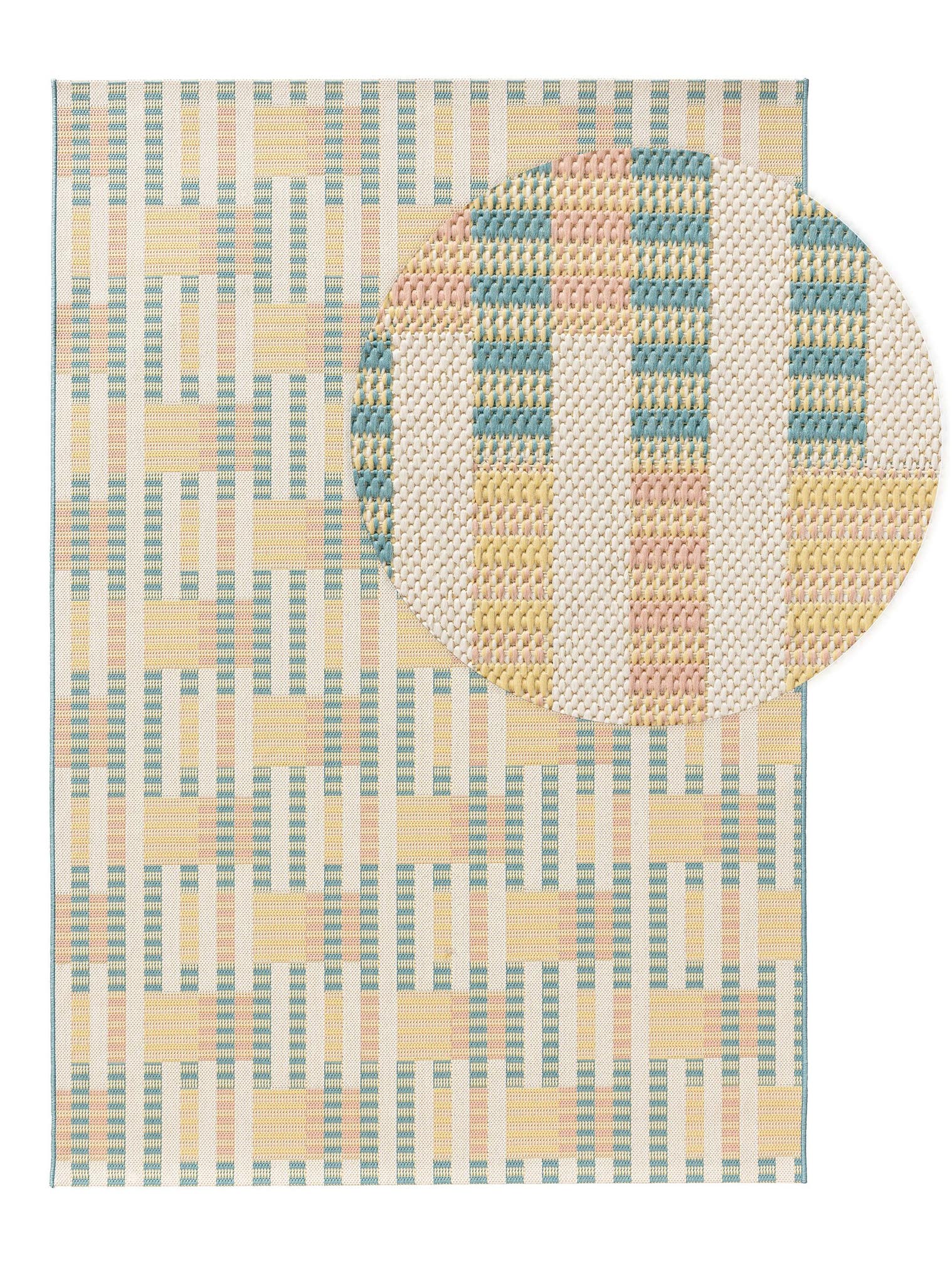 Tapis en 100% Polypropylène en Multicouleur avec une pile de 1- 5 mm de hauteur de benuta Pop