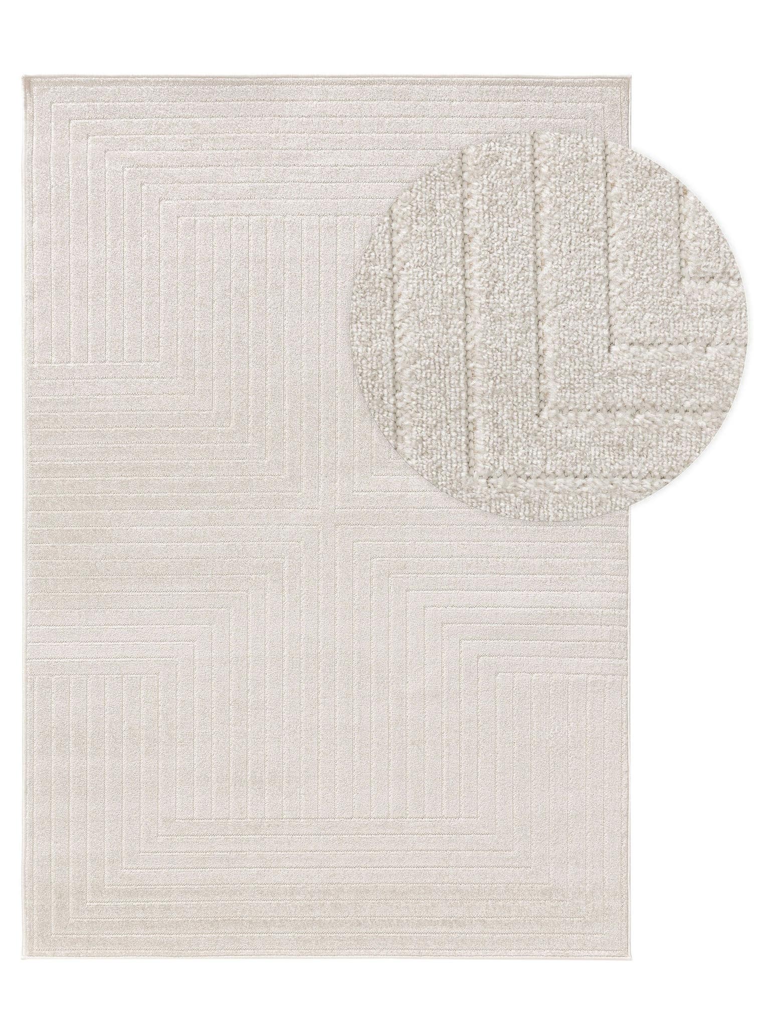Matta av 100% Polypropylen i Beige med 6 - 10 mm hög lugg från benuta Pop