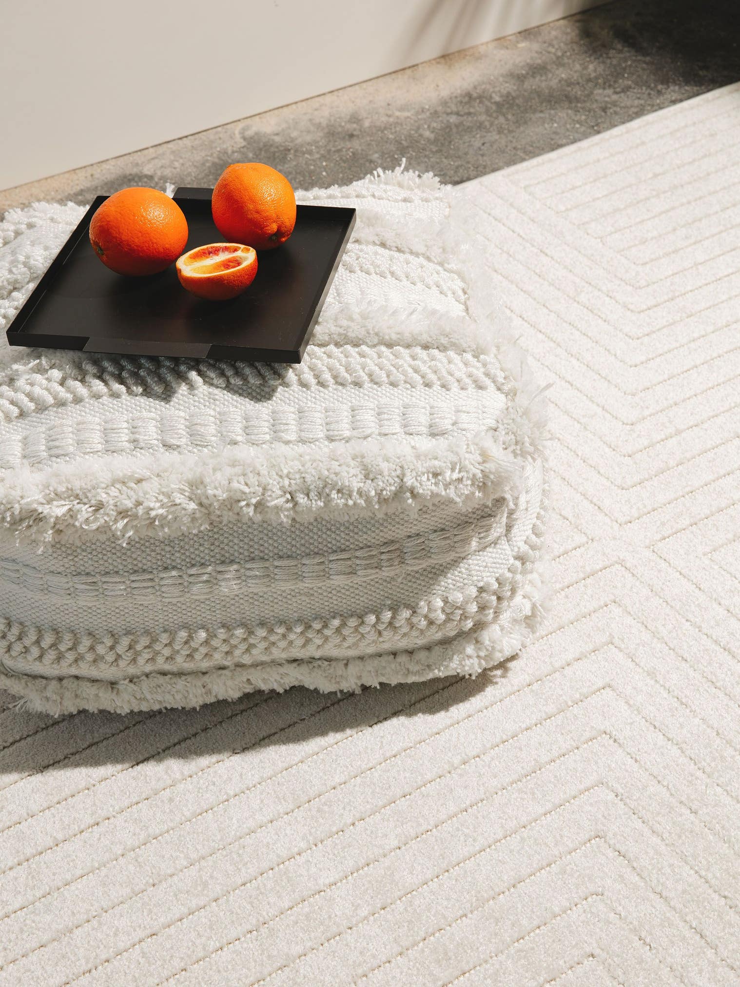 Matta av 100% Polypropylen i Beige med 6 - 10 mm hög lugg från benuta Pop