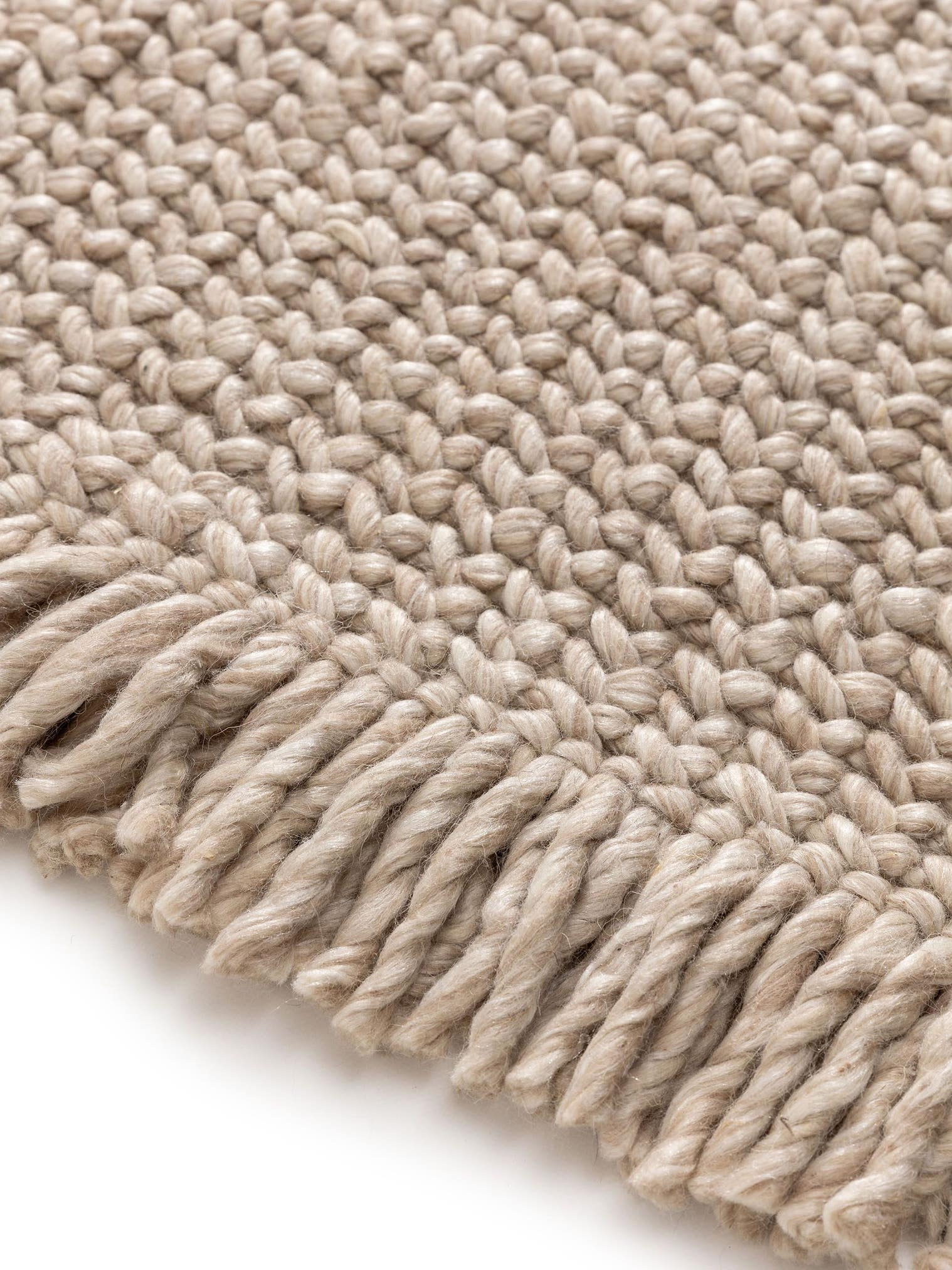 Teppich aus 60% Wolle, 40% Polyester in Beige mit 11 bis 20 mm hohem Flor von benuta Pure