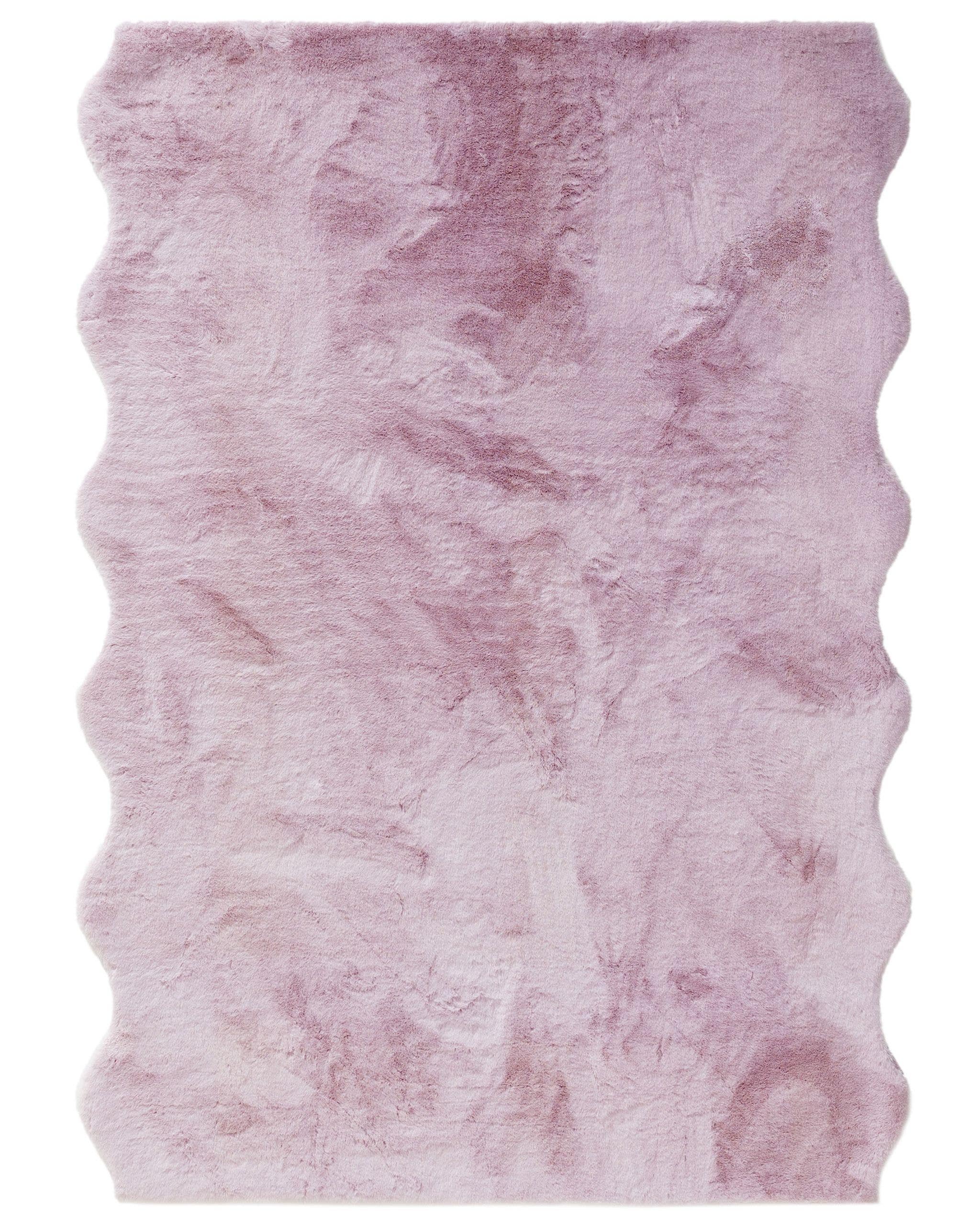 Matta av 100% Polyester i Lila med 6 - 10 mm hög lugg från benuta Pop