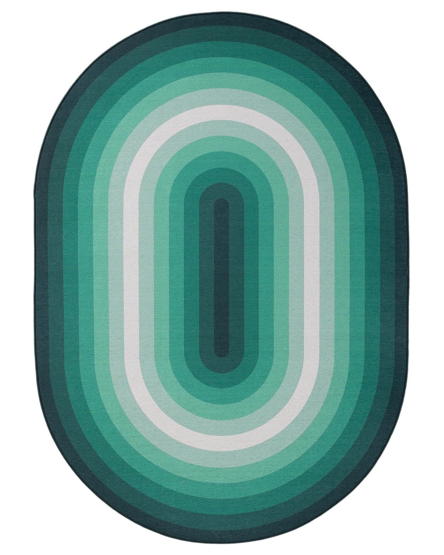 Tapis en 100% Polyester en Vert avec une pile de 1- 5 mm de hauteur de benuta Pop