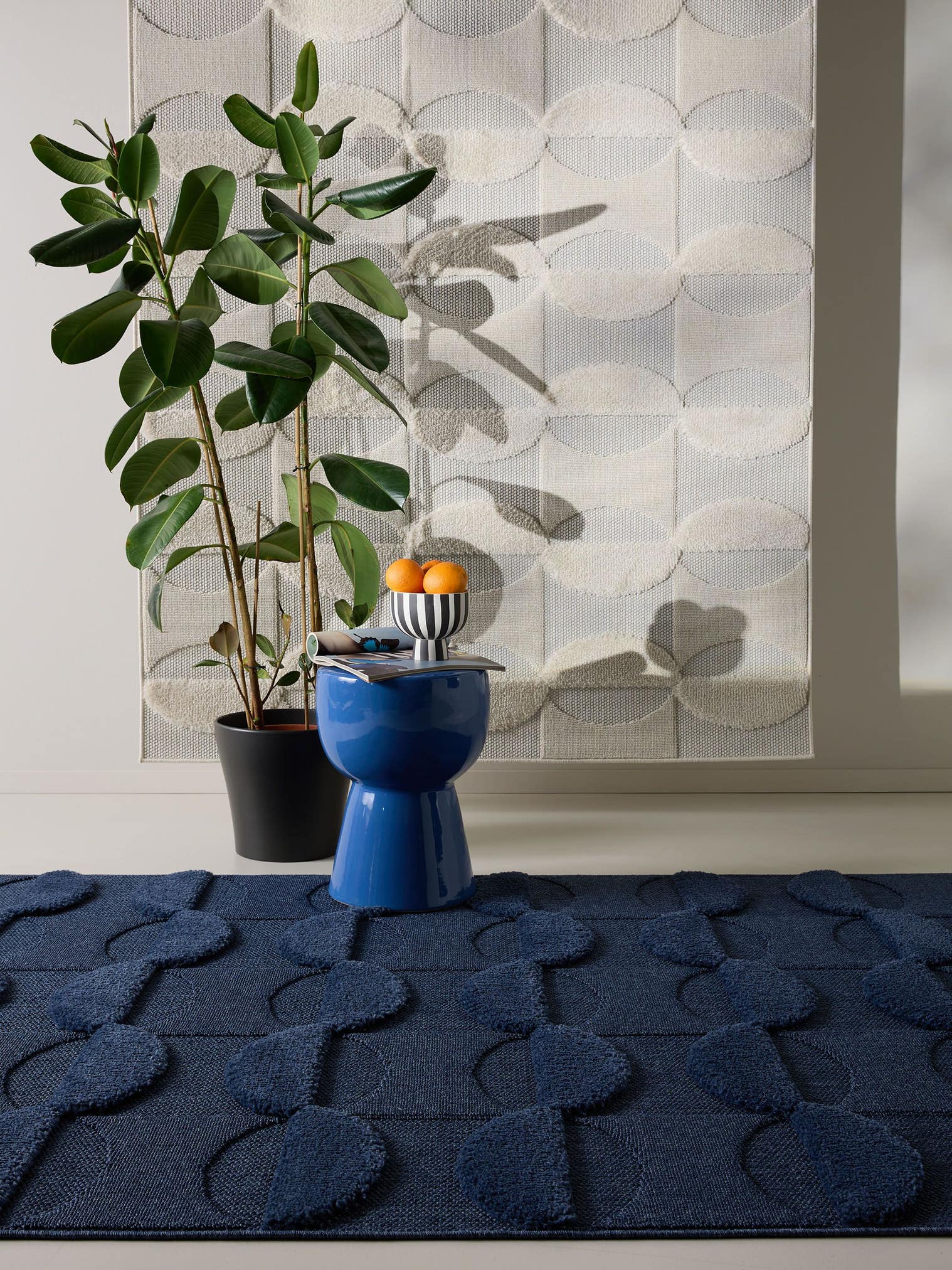 Rug made of 100% Polypropylene in Blue with a 6 - 10 mm high pile by benuta Pop