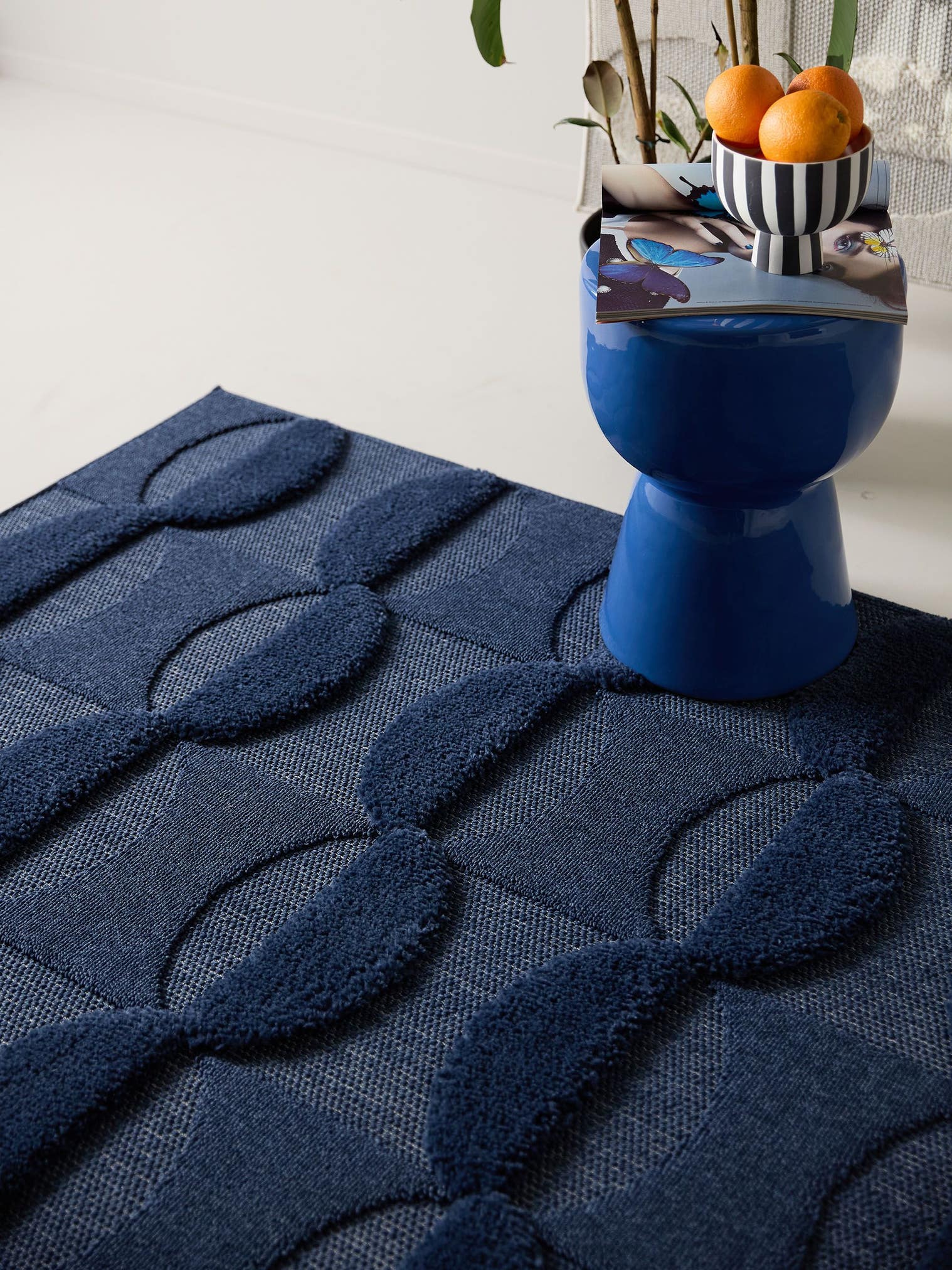 Rug made of 100% Polypropylene in Blue with a 6 - 10 mm high pile by benuta Pop