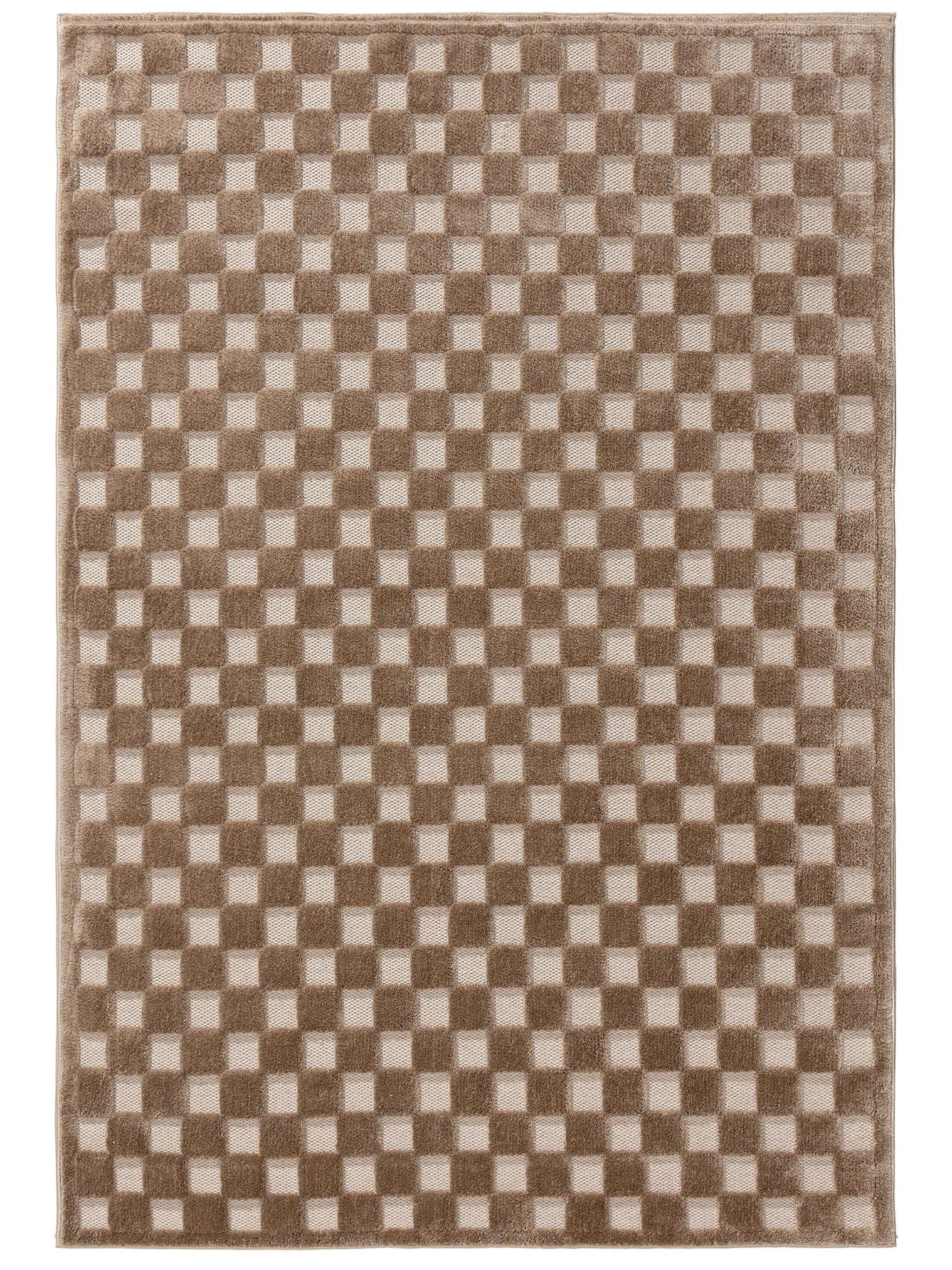 Rug made of 100% Polyester (Microfiber) in Taupe with a 11 - 20 mm high pile by benuta Pop