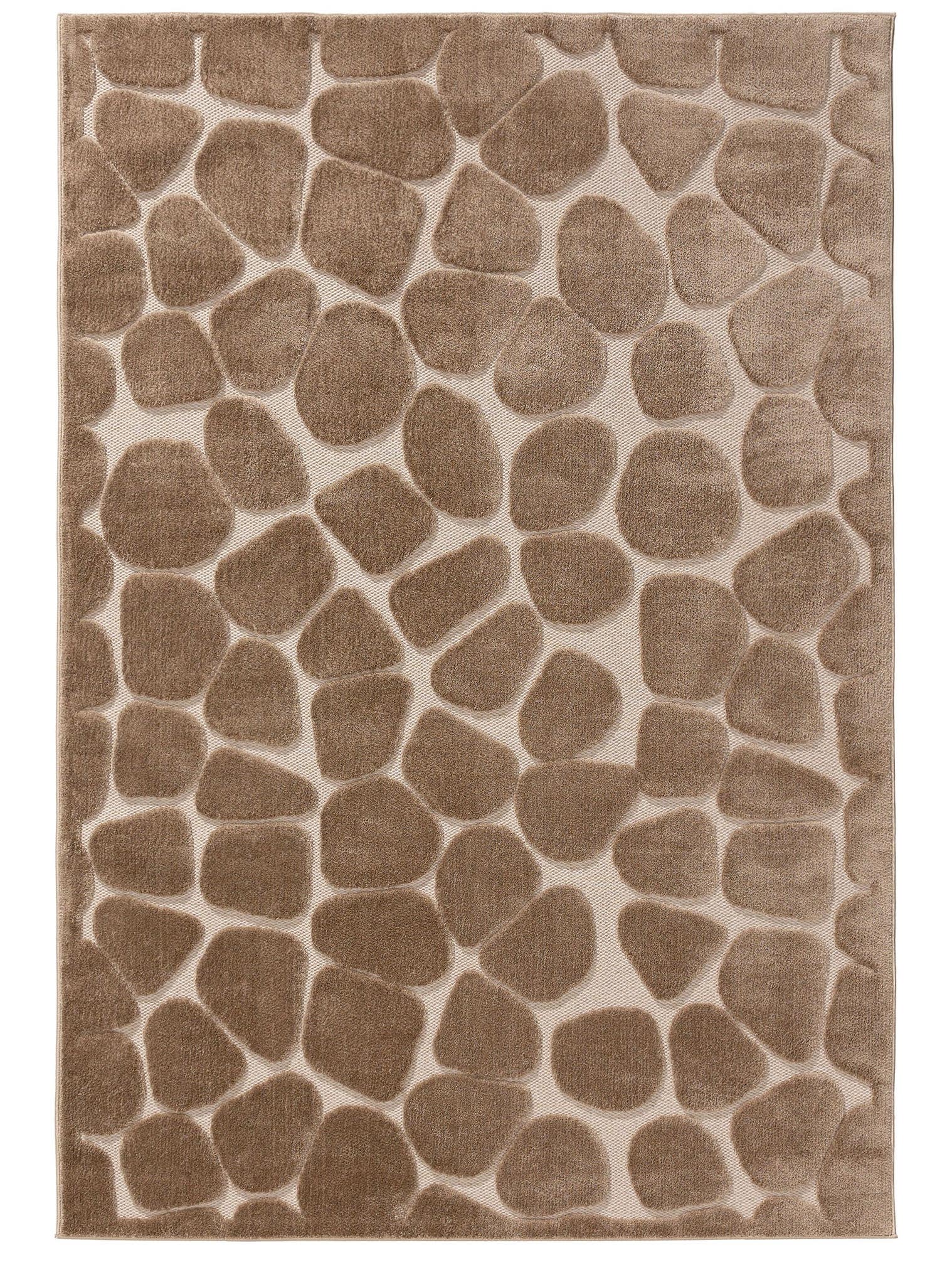 Teppich aus 100% Polyester (Mikrofaser) in Taupe mit 11 bis 20 mm hohem Flor von benuta Pop