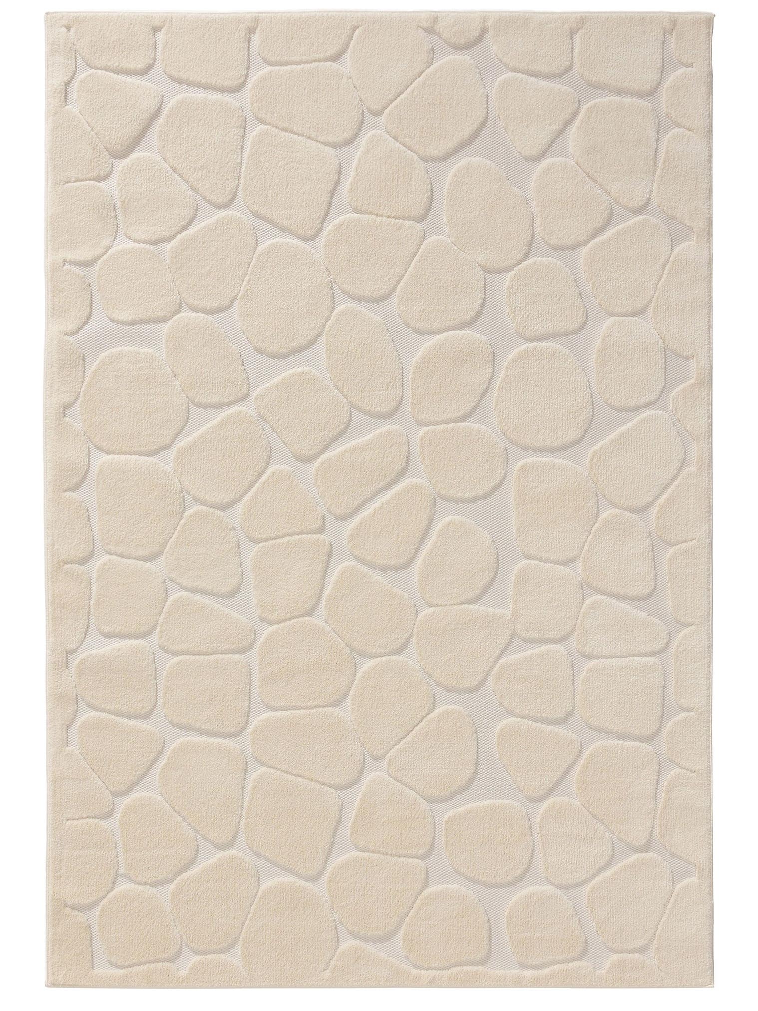Rug made of 100% Polyester (Microfiber) in White with a 11 - 20 mm high pile by benuta Pop