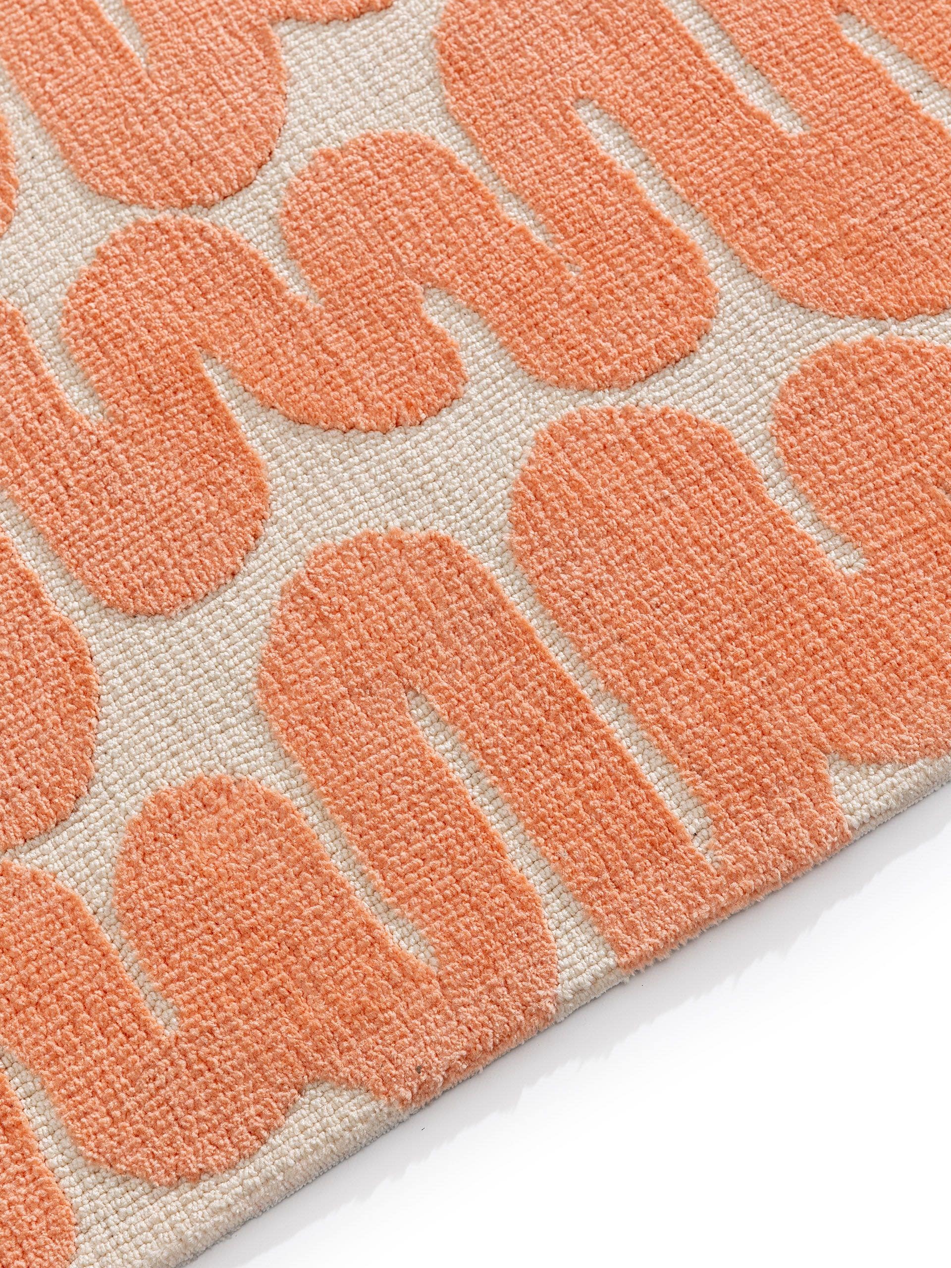 Rug made of 100% Polyester (Microfiber) in Orange with a 6 - 10 mm high pile by benuta Pop