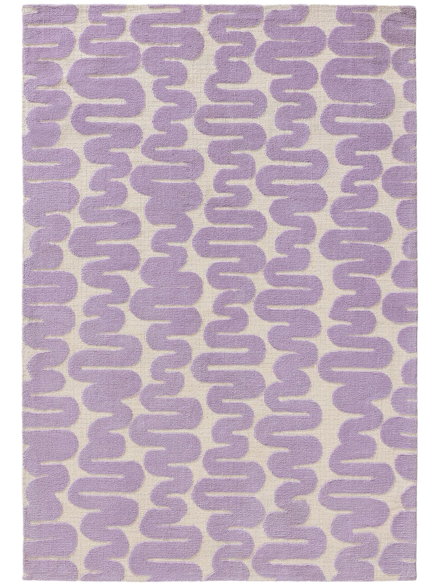Matta av 100% Polyester (microfiber) i Lila med 6 - 10 mm hög lugg från benuta Pop