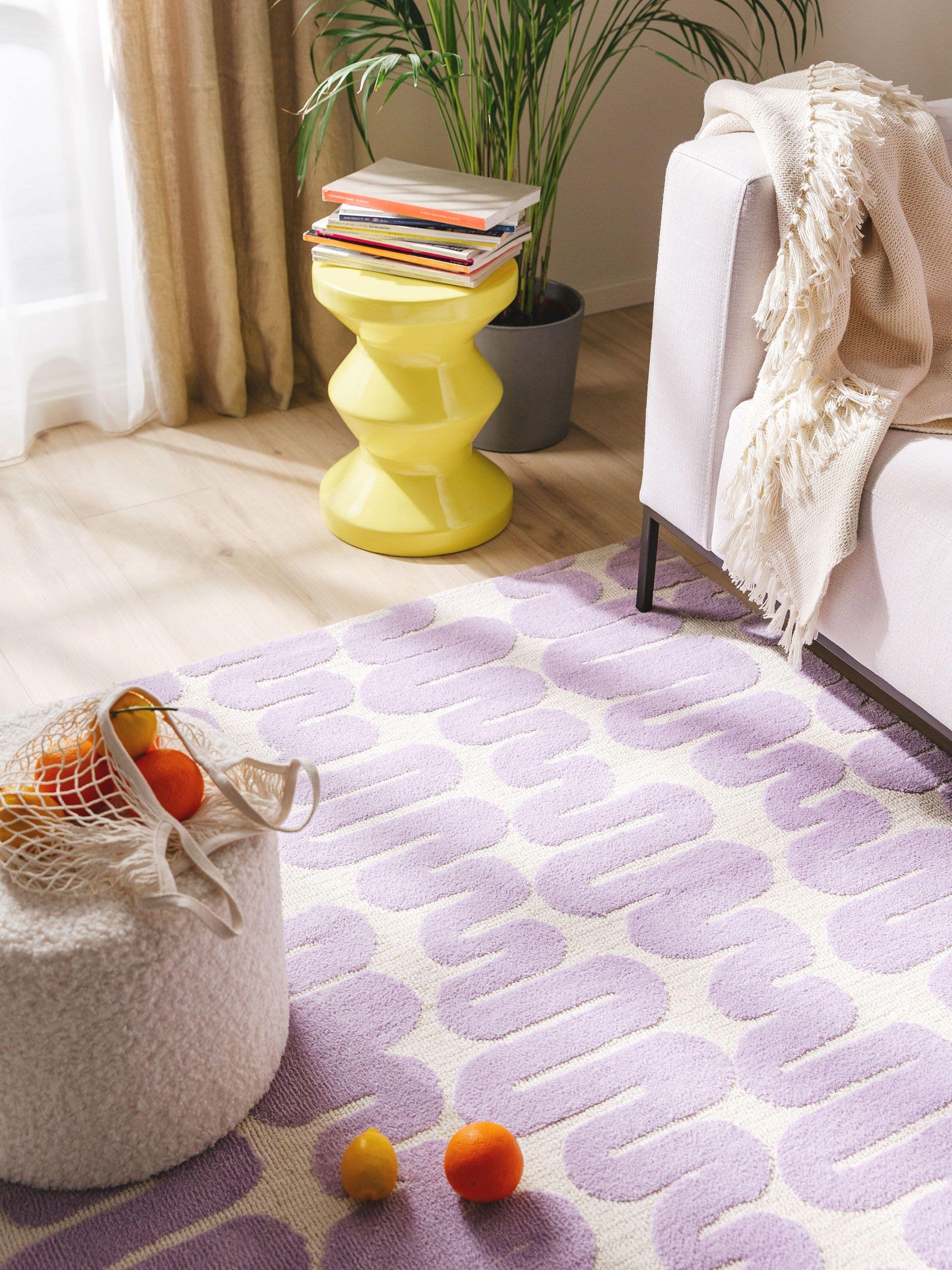 Tappeto di 100% Poliestere (Microfibra) in Viola con pelo alto 6 - 10 mm da benuta Pop