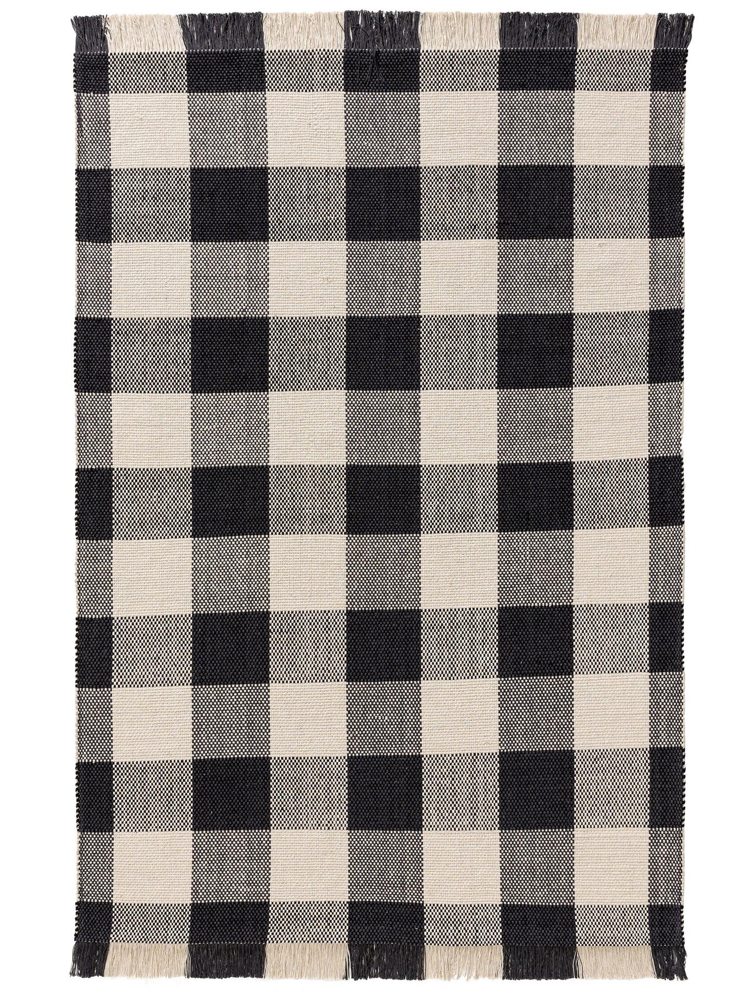 Teppich aus 100% Baumwolle in Schwarz/Weiß mit bis 5 mm hohem Flor von benuta Pop