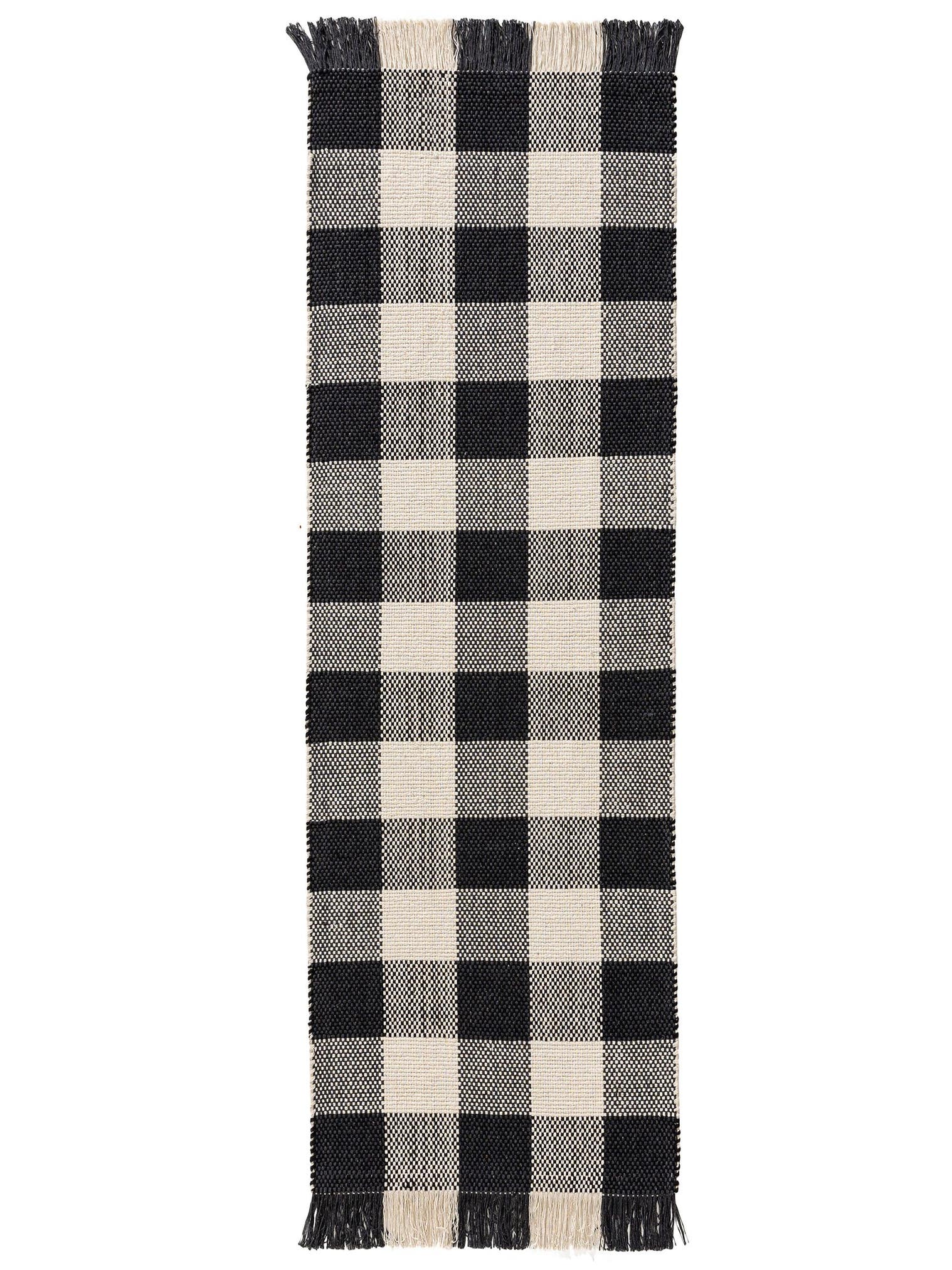 Teppich aus 100% Baumwolle in Schwarz/Weiß mit bis 5 mm hohem Flor von benuta Pop