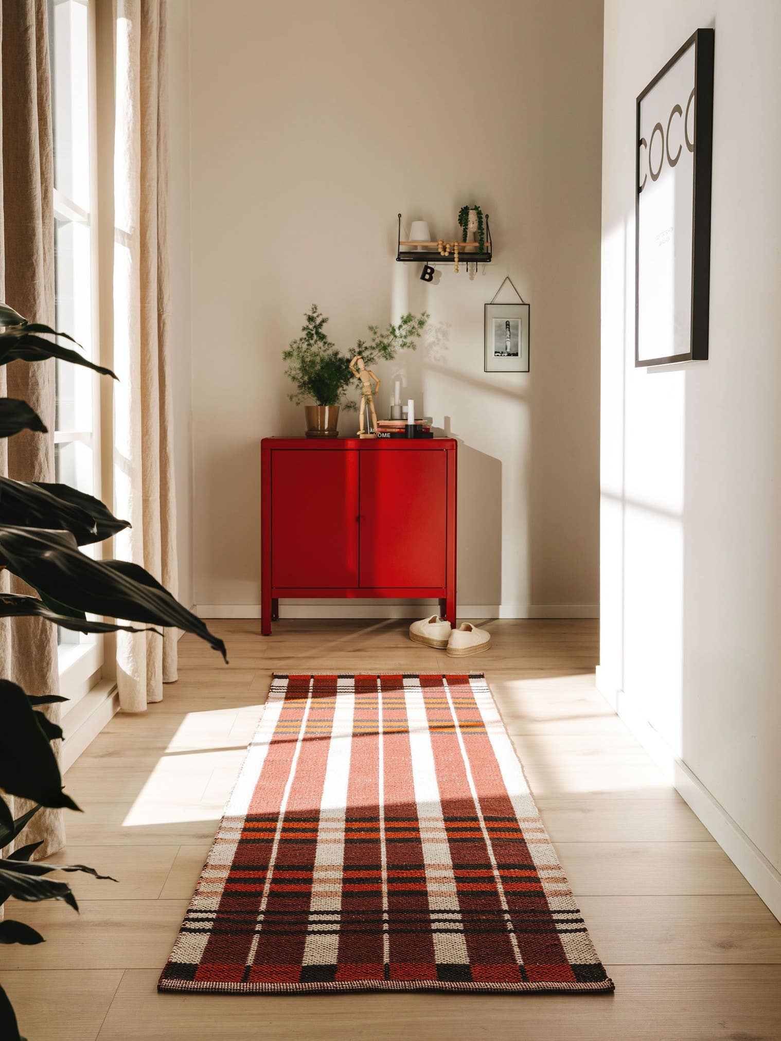 Tapis en 100% Coton en Marron avec une pile de 1- 5 mm de hauteur de benuta Pop