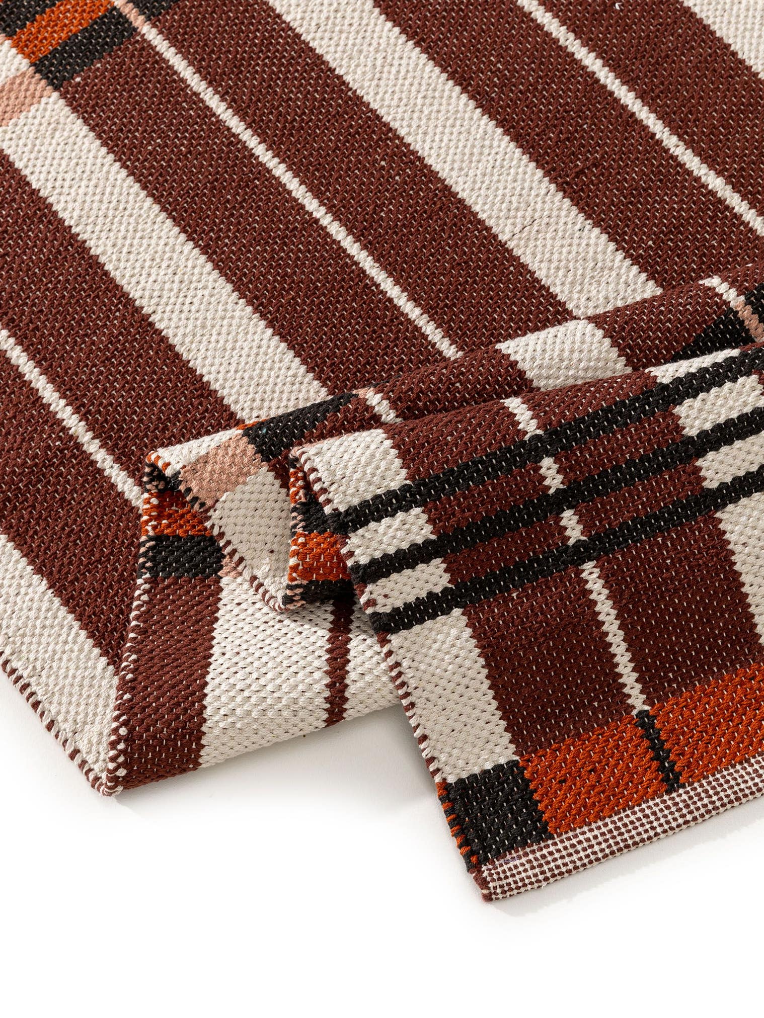 Tapis en 100% Coton en Marron avec une pile de 1- 5 mm de hauteur de benuta Pop